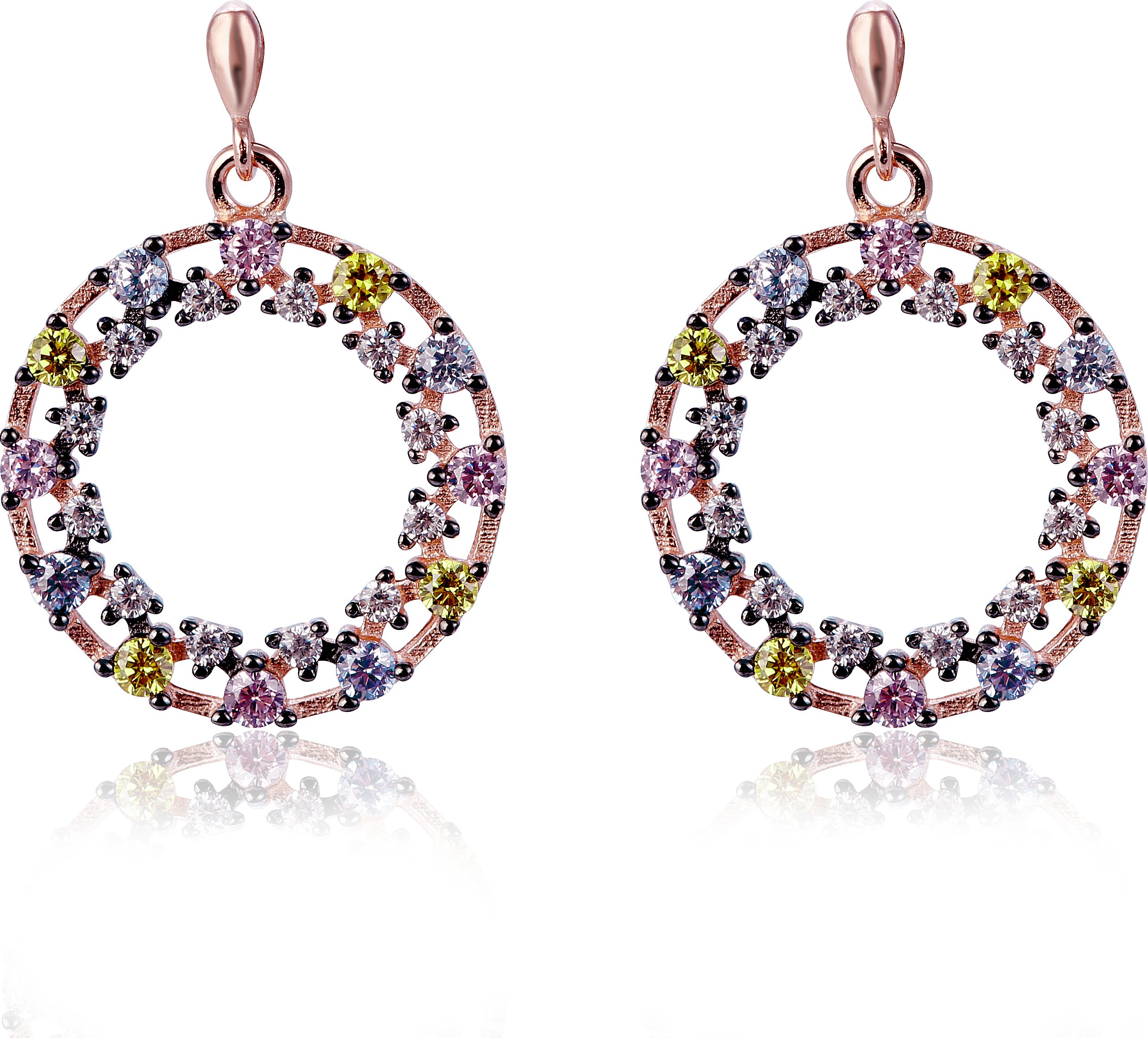 Orphelia 'Ardelle' Damen 925 Sterling Silber Anhängerohrringe - Rose ZO-7464