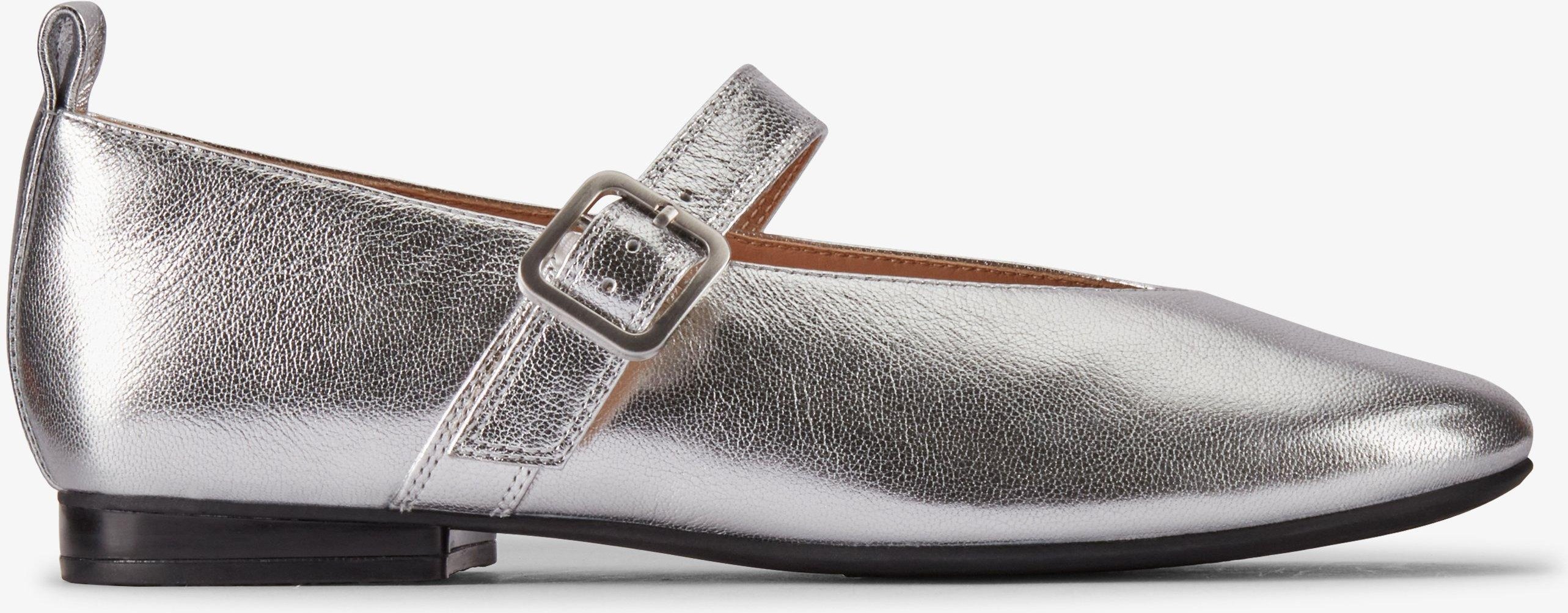 Fawna Bar Silberne Leder Schuhe