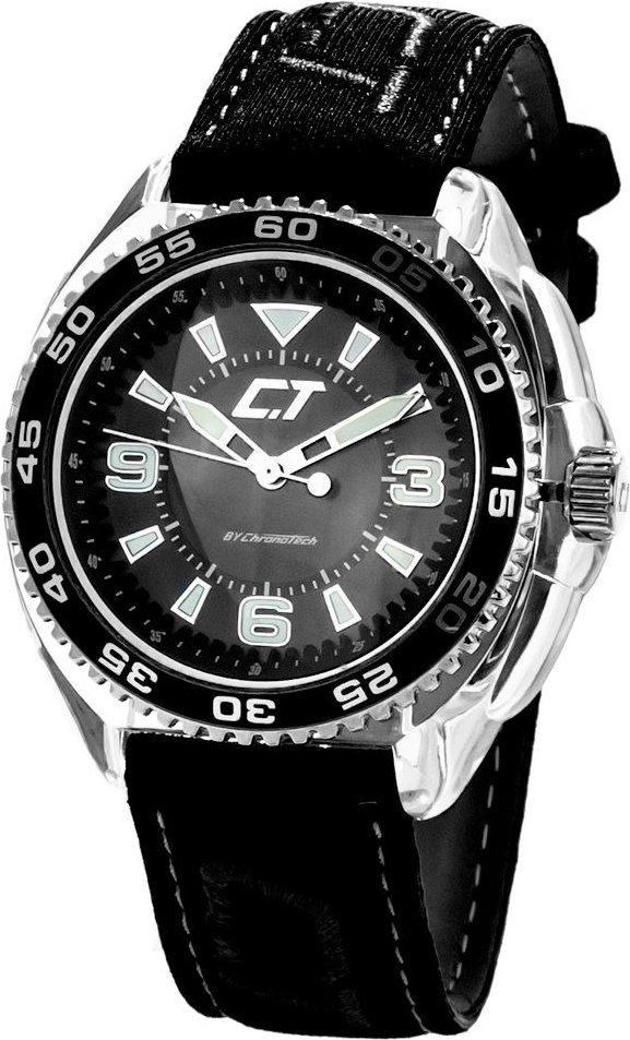 Schwarze Lederarmbanduhr Chcc6280l01ac