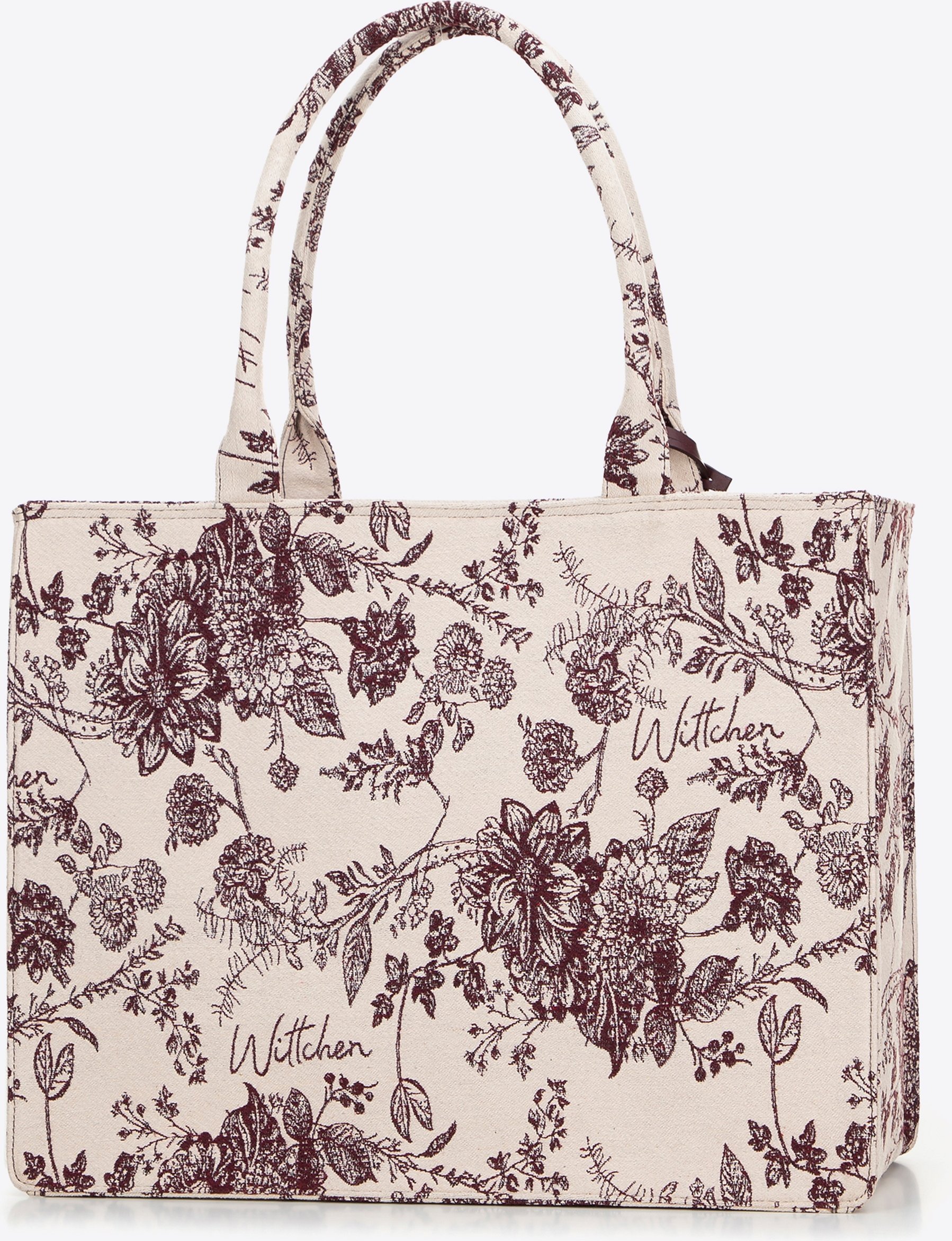 Wittchen Damen-Einkaufstasche aus Jacquard-Gewebe mit bordeauxrotem und beigem