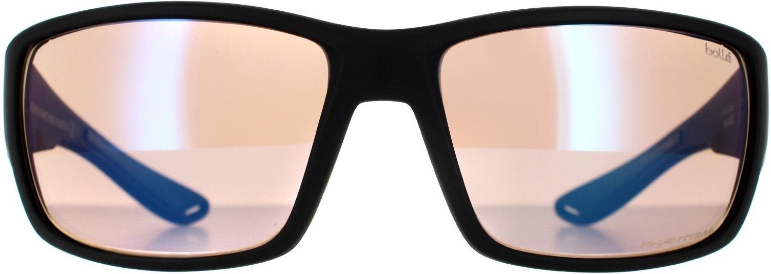 Bolle Wrap Mens Matte Black Phantom+ Blue Photochromic Polarized Sonnenbrille