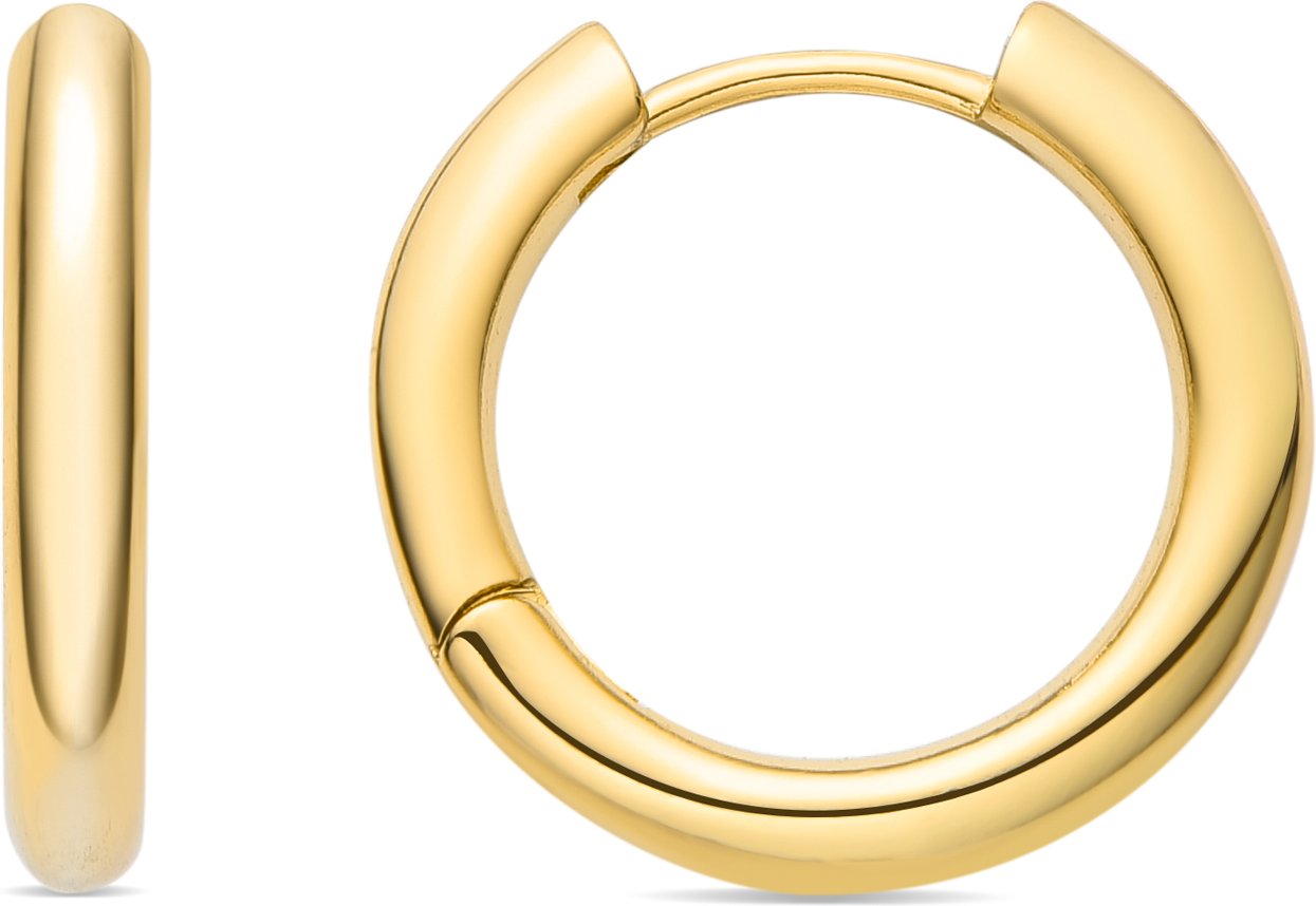 Luxenter Kuye-Ohrring mit glänzendem Zirkonia aus 18 Karat Gelbgold