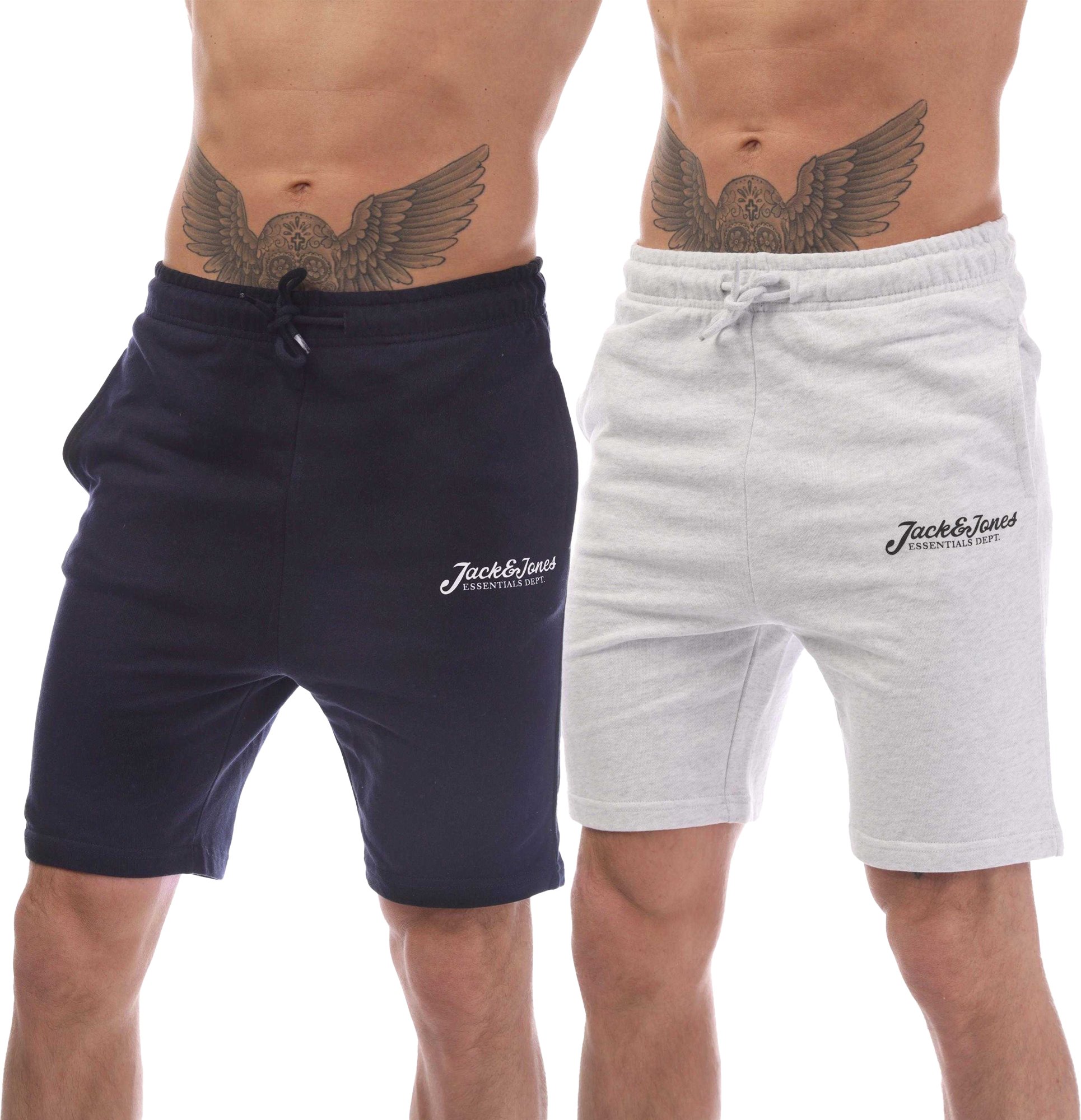 Jack And Jones - "Gordan Beau" Sweat-Shorts 2er-Pack für Herren (Marine/Hellgrau)
