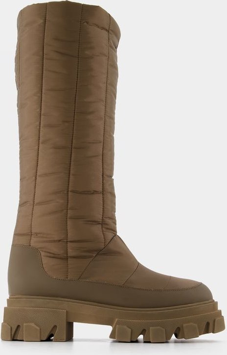 Tall Puffer Stiefeletten aus Khaki Poly