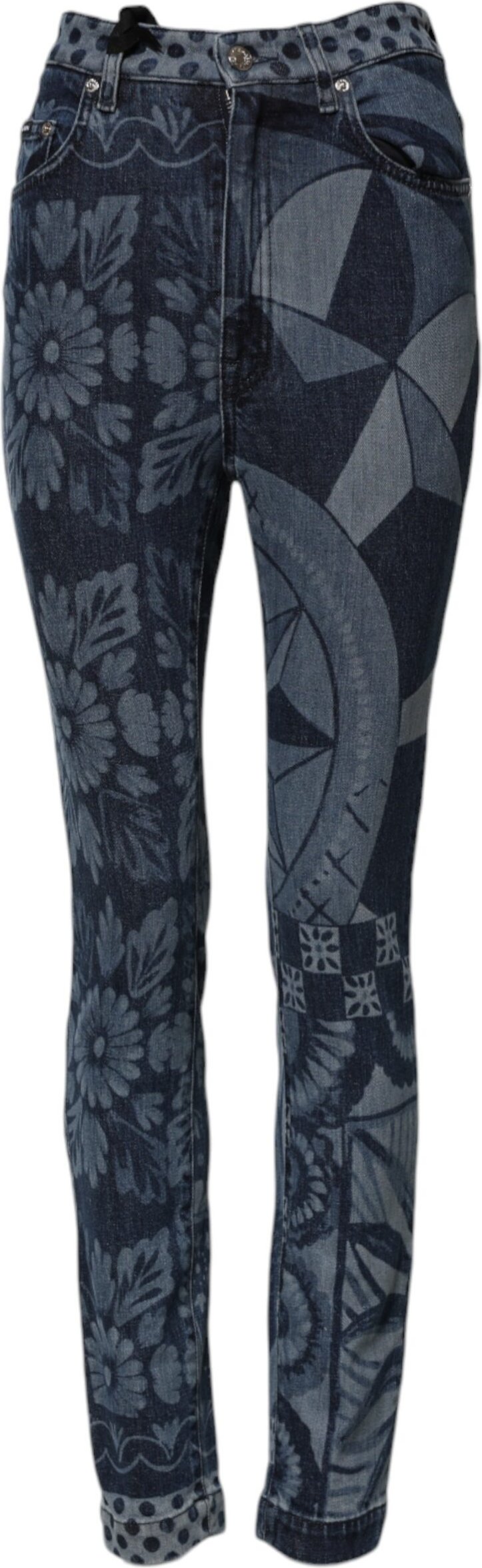 Bedruckte Slim-Fit-Jeans aus Denim