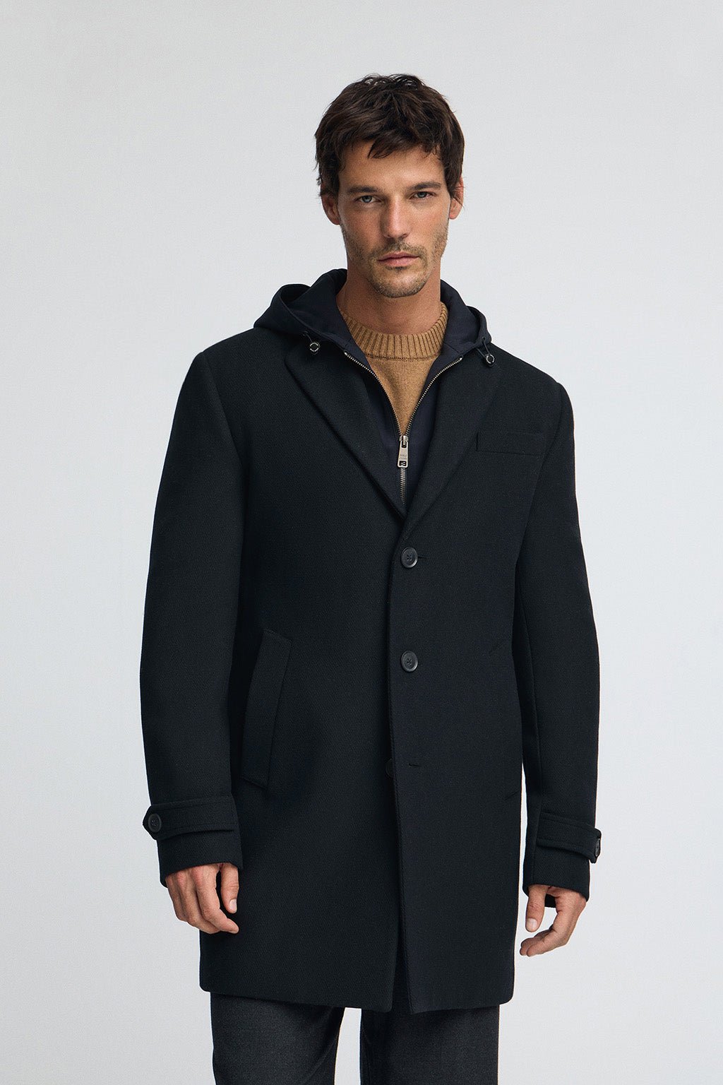 Mantel Clement marineblau mit Polo Club-Logo