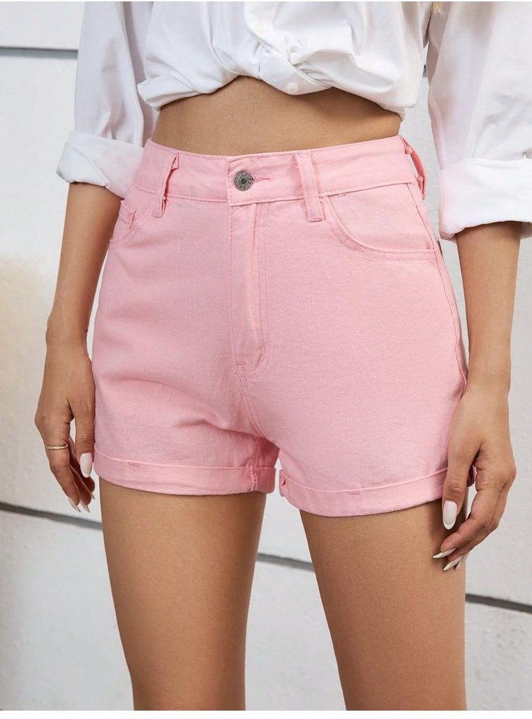 Damen High Waist Jeansshorts