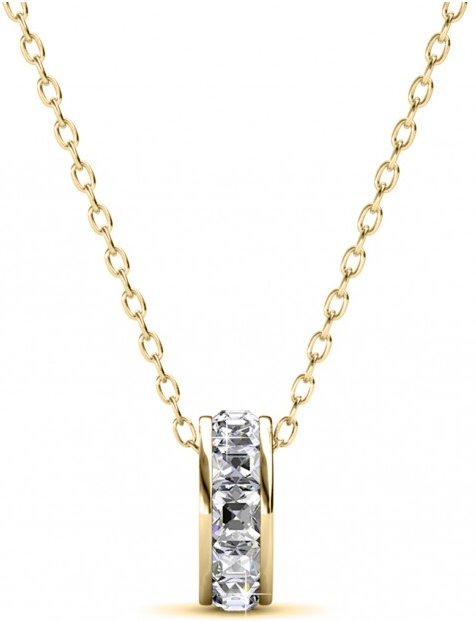 Quadratische Roller-Anhänger - Gold und Kristall