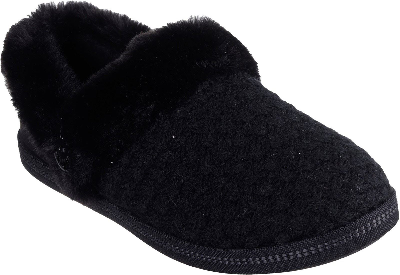 Skechers Gemütliche Lagerfeuer Frostige Versprechen Polyester Damen Schwarze Hausschuhe
