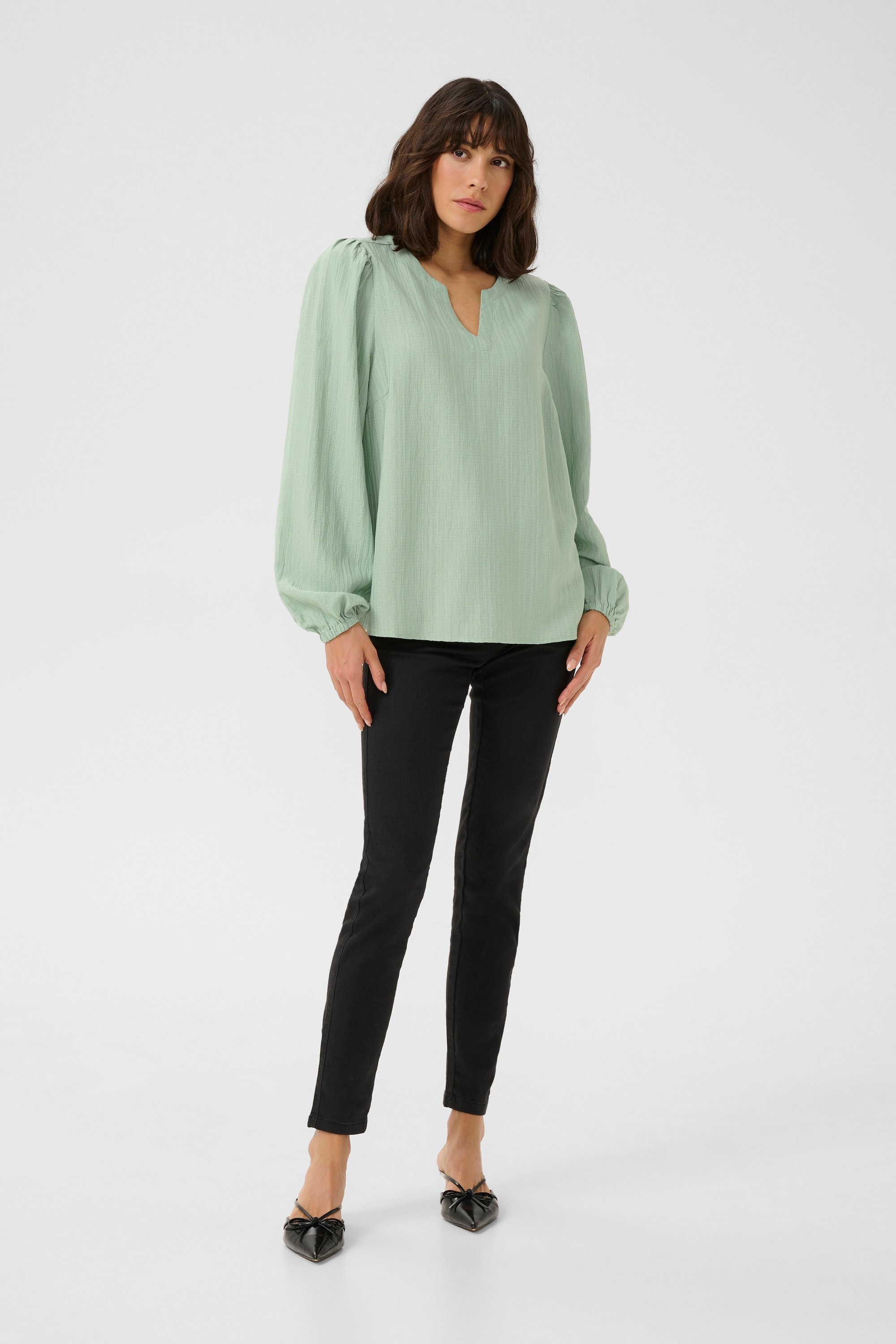Thumbnail - Langarm-Bluse Regular fit Balsam Green CC green