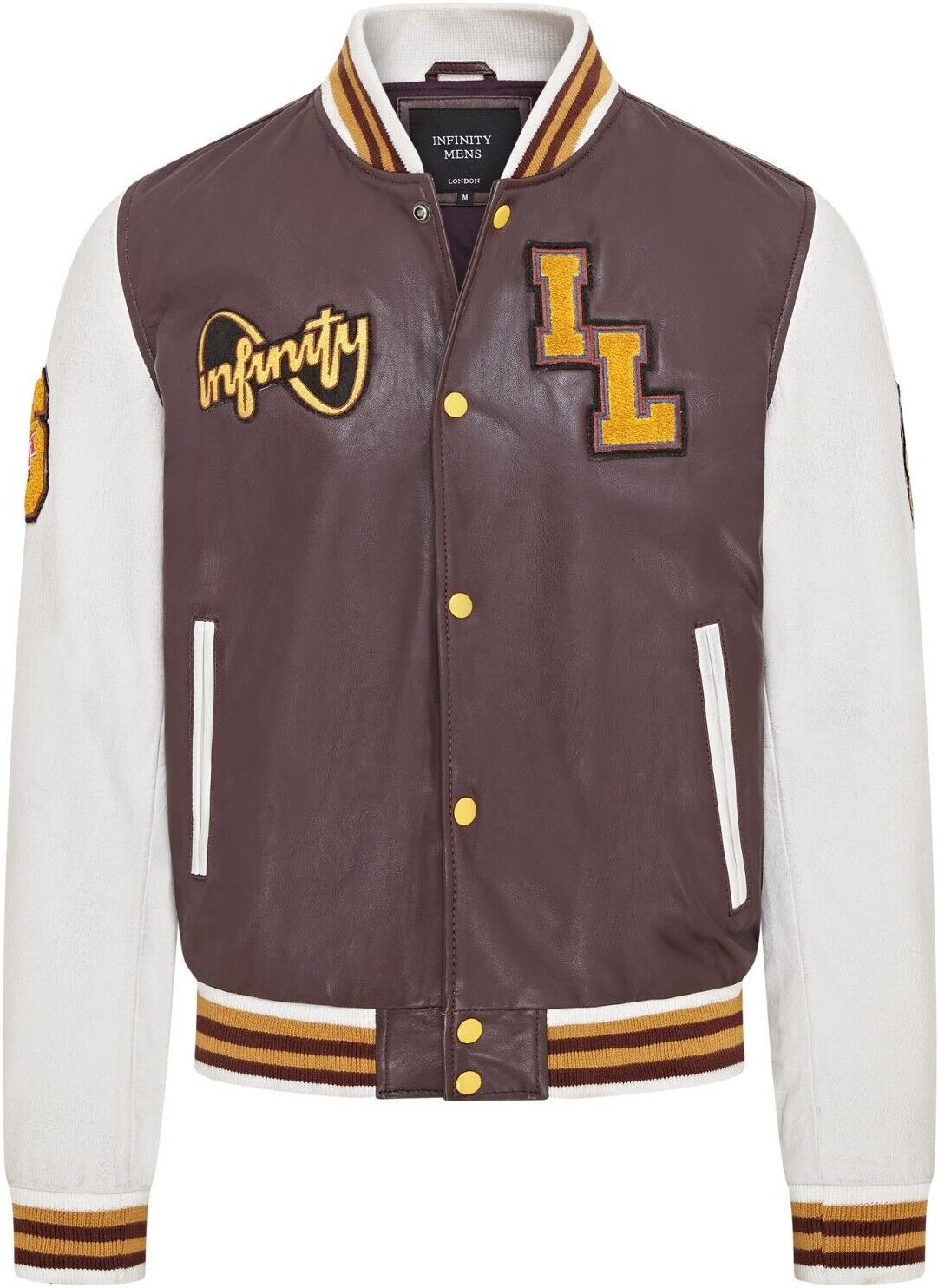 Baseball-Bomberjacke aus Leder f�r Herren im Letterman-Stil - Ashwood