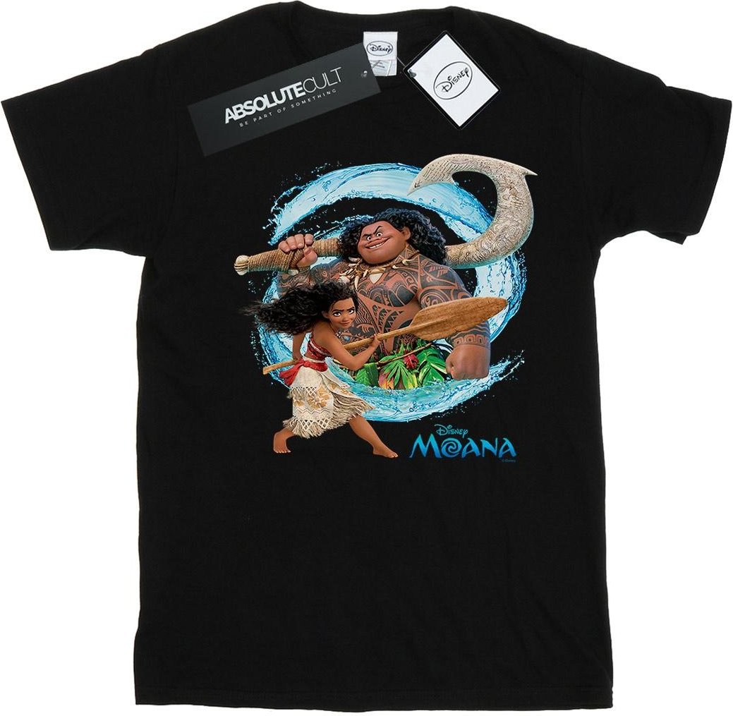 Disney - "Moana And Maui Wave" T-Shirt für Herren (Schwarz)