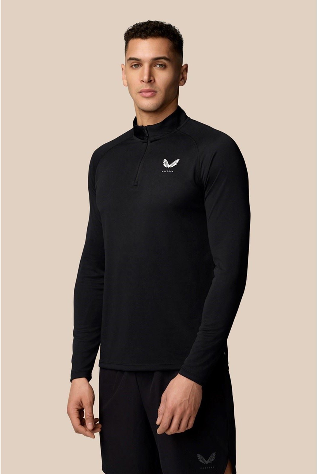 Castore Adapt Training 1/4 Zip Top Polyester Herren Schwarz Sport-T-Shirts