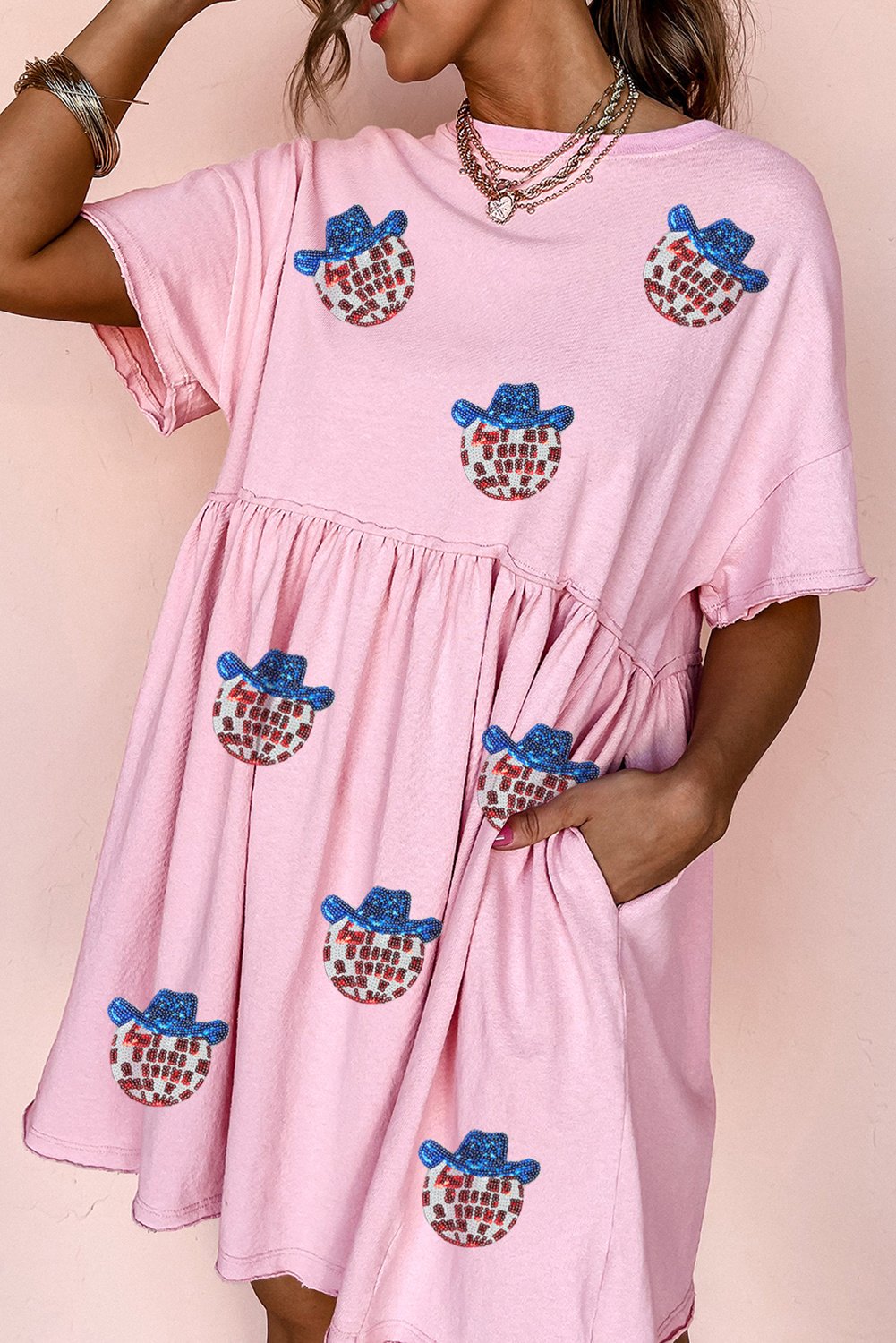 Disco-Ball-besticktes Kleid