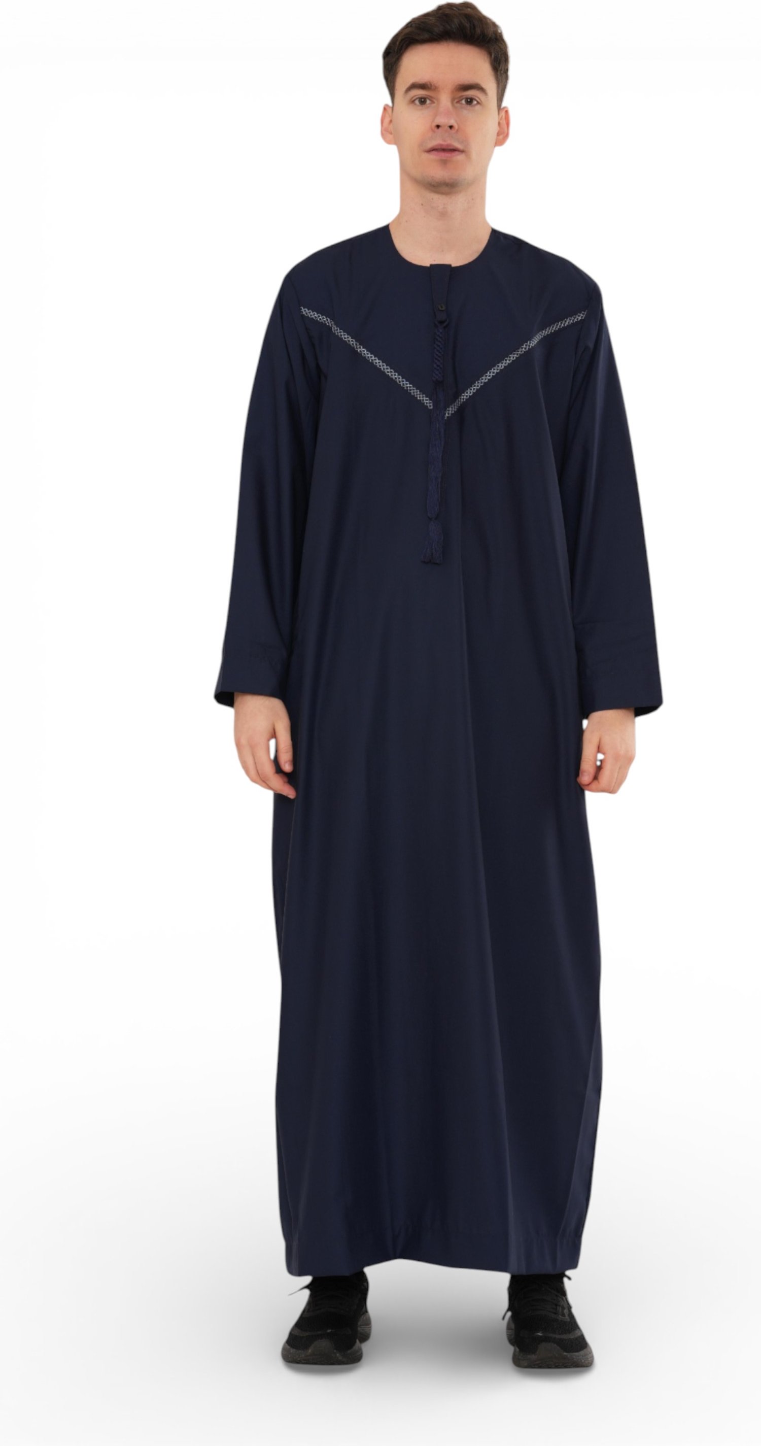 Herren Eid Marineblaue marokkanische Thobe Robe Djellaba Ramadan Eid Jubba- HM10