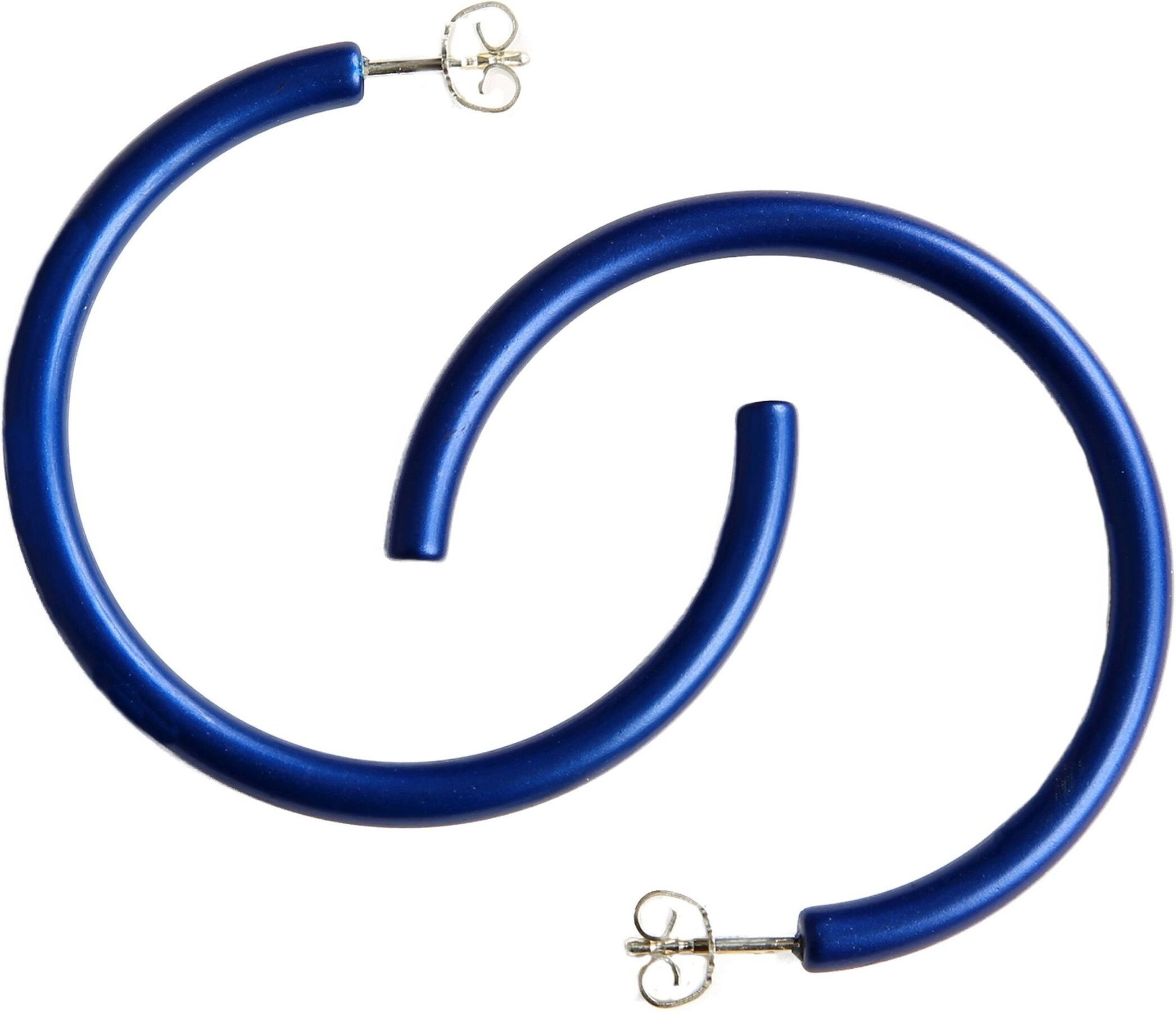 DeMarie Creolen Metall eloxiertes Aluminium Matt/Glanz Dunkelblau