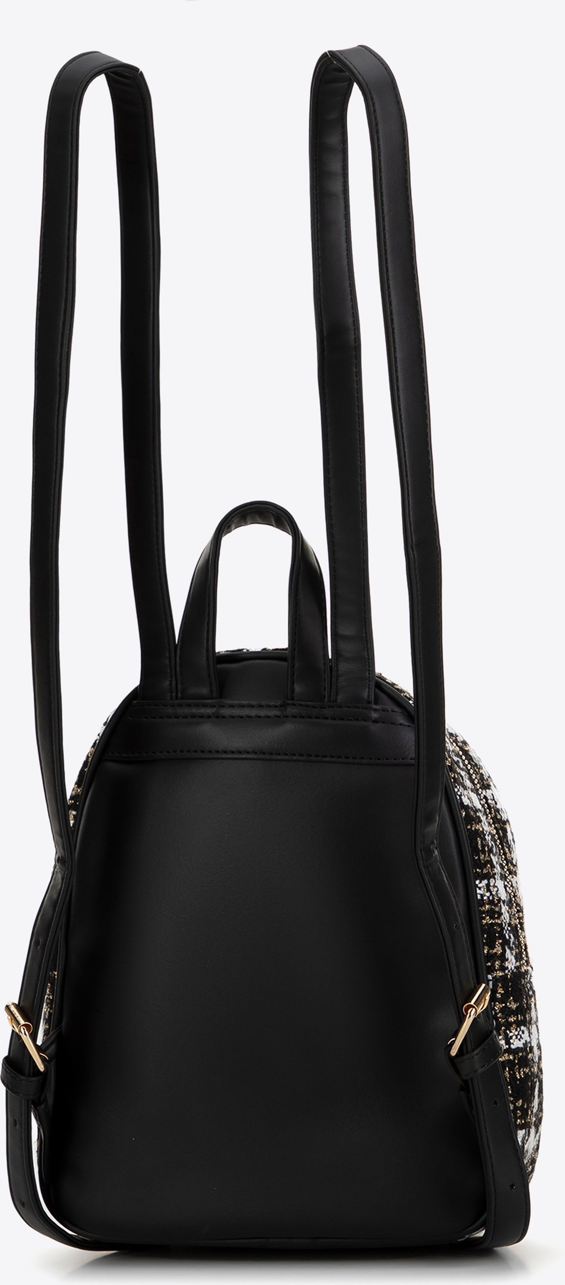 Wittchen Damenrucksack aus schwarz-weißem Polyester-Bouclé-Gewebe