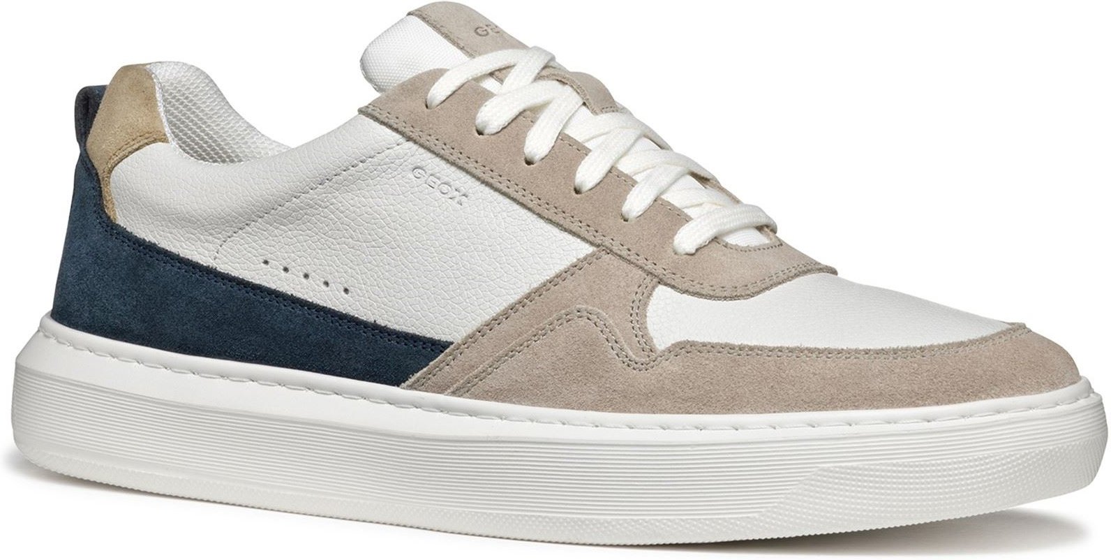 Thumbnail - Geox U DEIVEN Leder/Suede Herren Sand/Weiß Sneakers