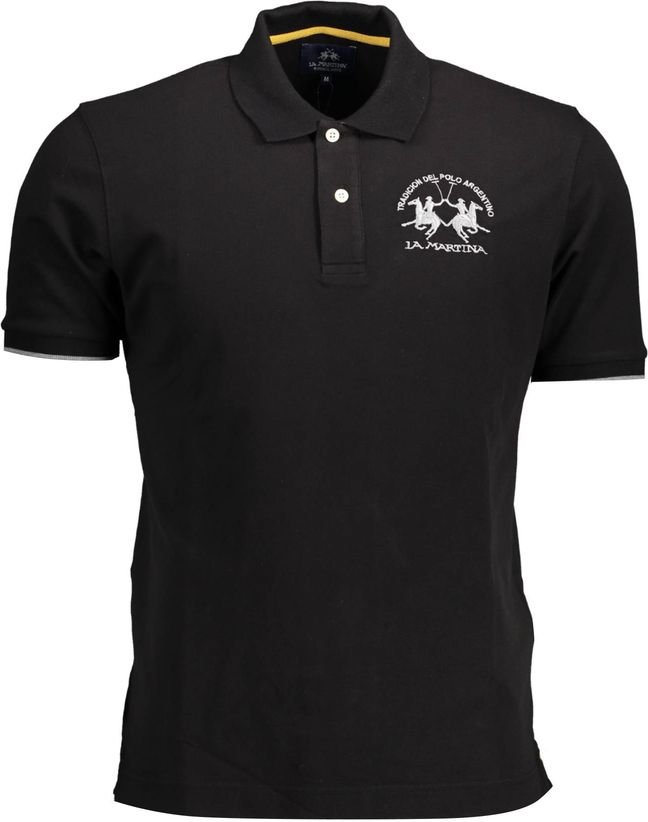 La Martina Polohemd für Herren aus schwarzer Baumwolle