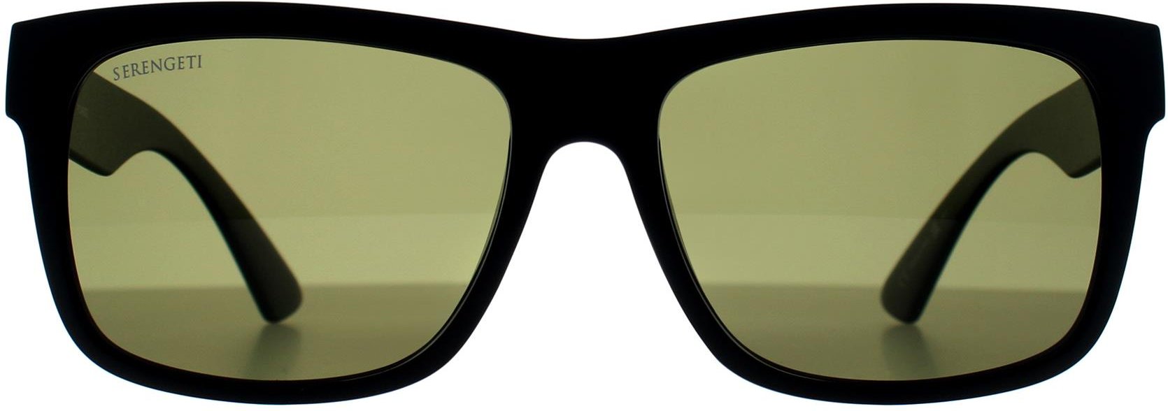 Serengeti Rectangle Herren Matt Schwarz Mineral Grün 555nm Polarisiert Positano