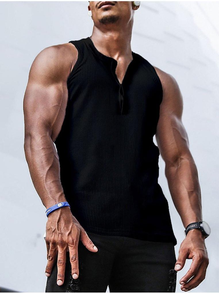 Thumbnail - Herren Plus Size Geripptes Tanktop