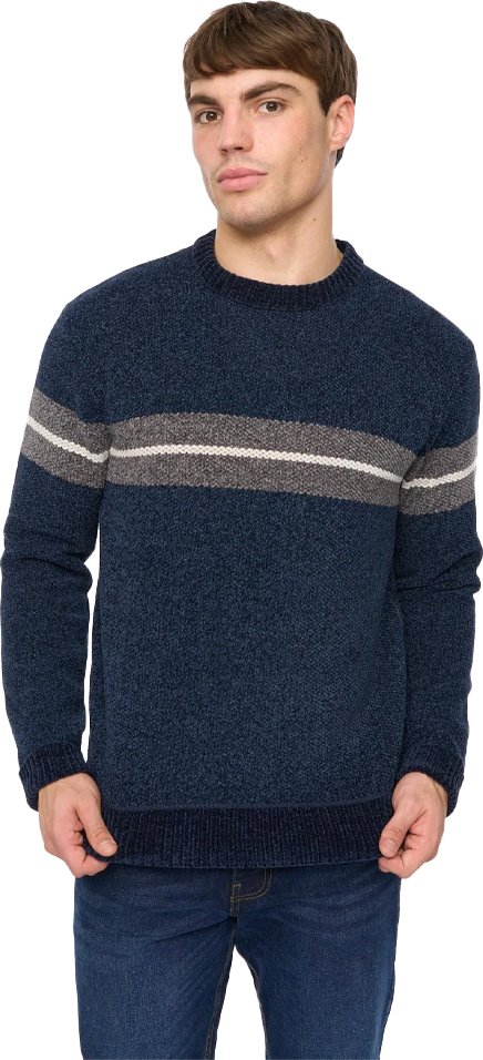 Crosshatch - "Roundall" Pullover für Herren, Jerseyware, Chenille (Marine)
