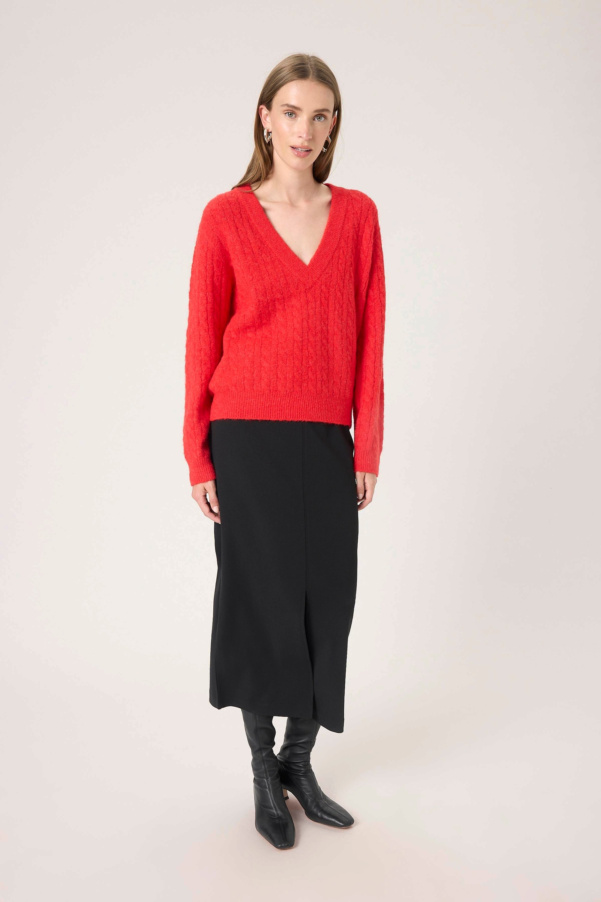 Strickpullover SLVespera Strickpullover Gerade Passform red