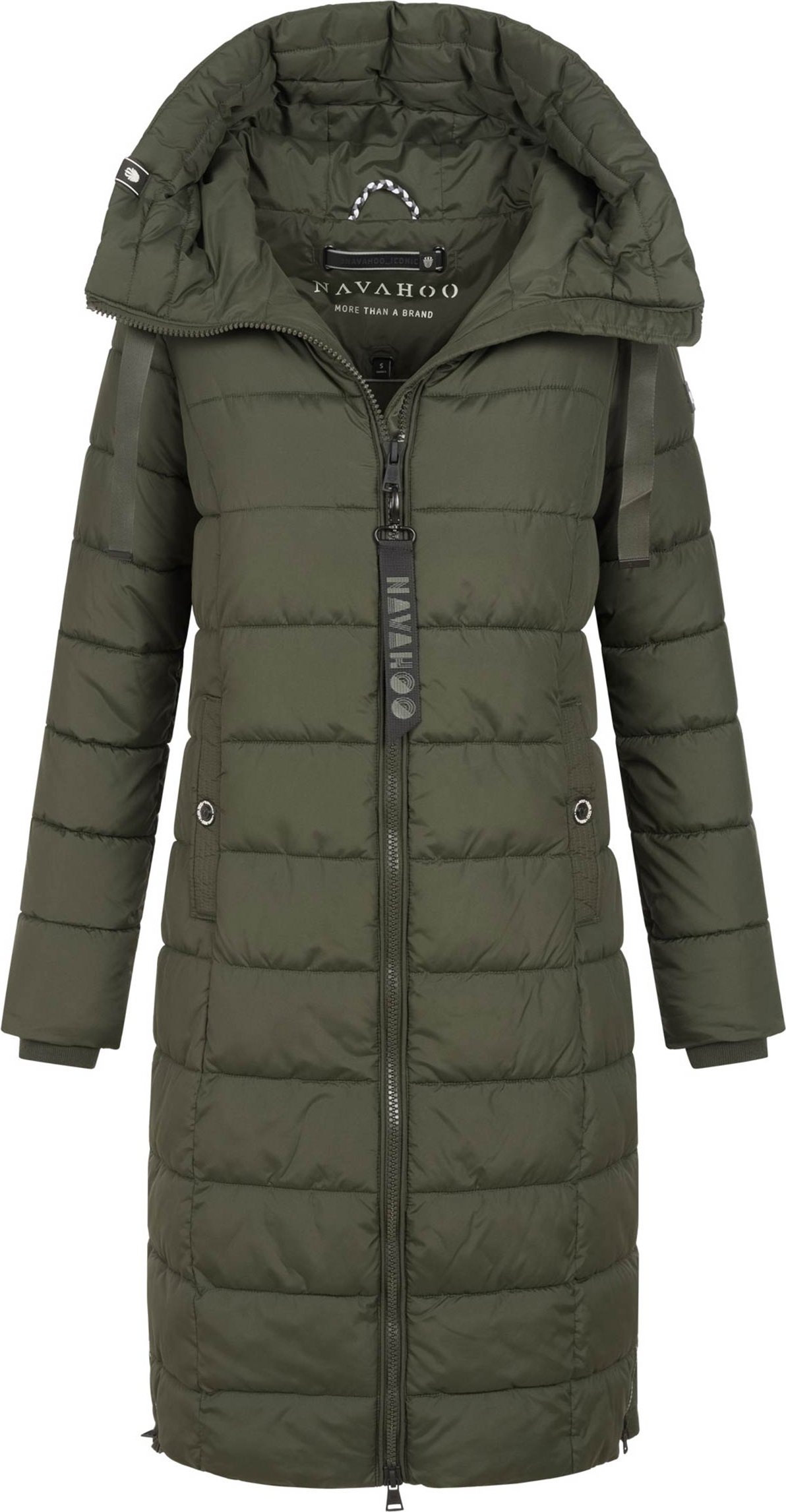 Navahoo Mondmädchen Damen Winter Steppmantel mit Kapuze und Fleecefutter