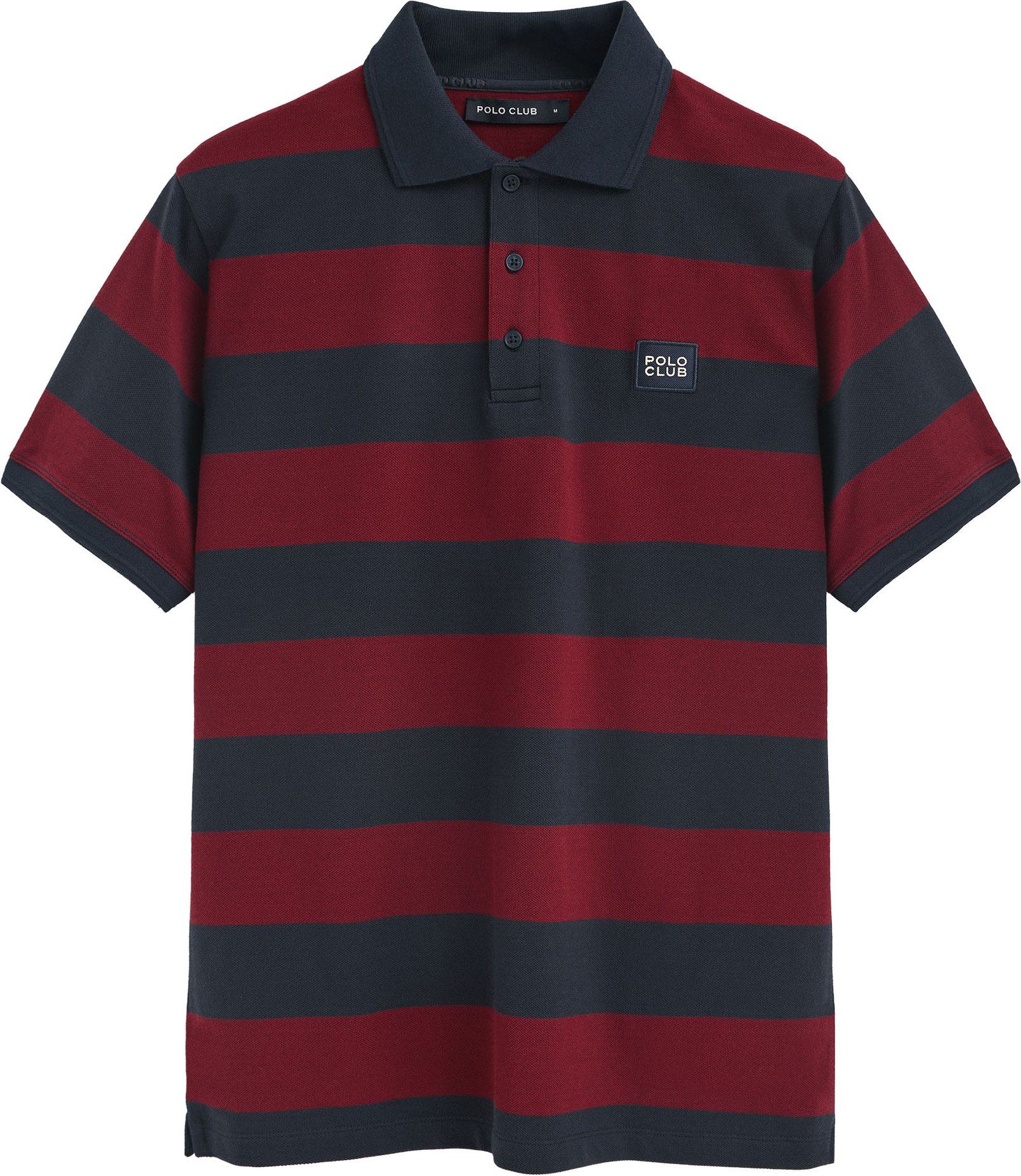 Poloshirt marineblau und ecru gestreift mit Polo Club-Patch