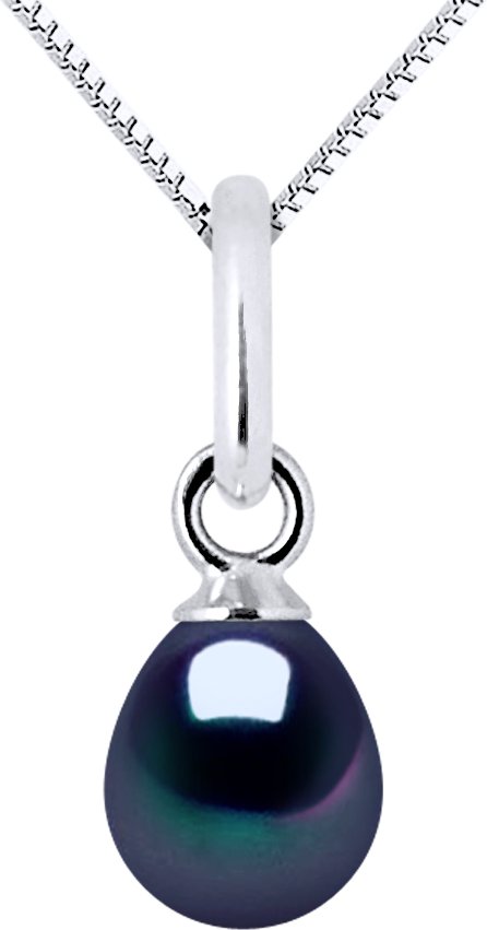 DIADEMA - Anhänger - Weißgold und echte Süßwasserperlen - Schwarzer Tahitian Style