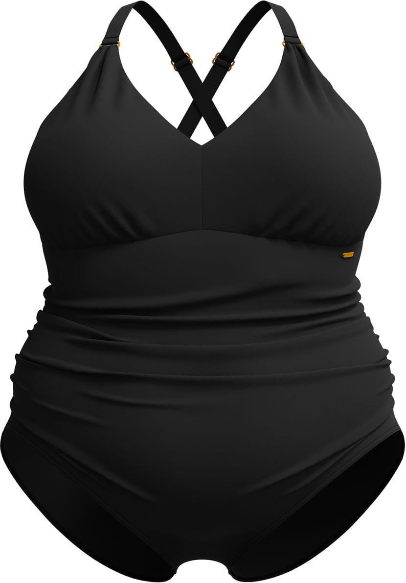 Speedo - Badeanzug für Damen, V-Ausschnitt (Schwarz)