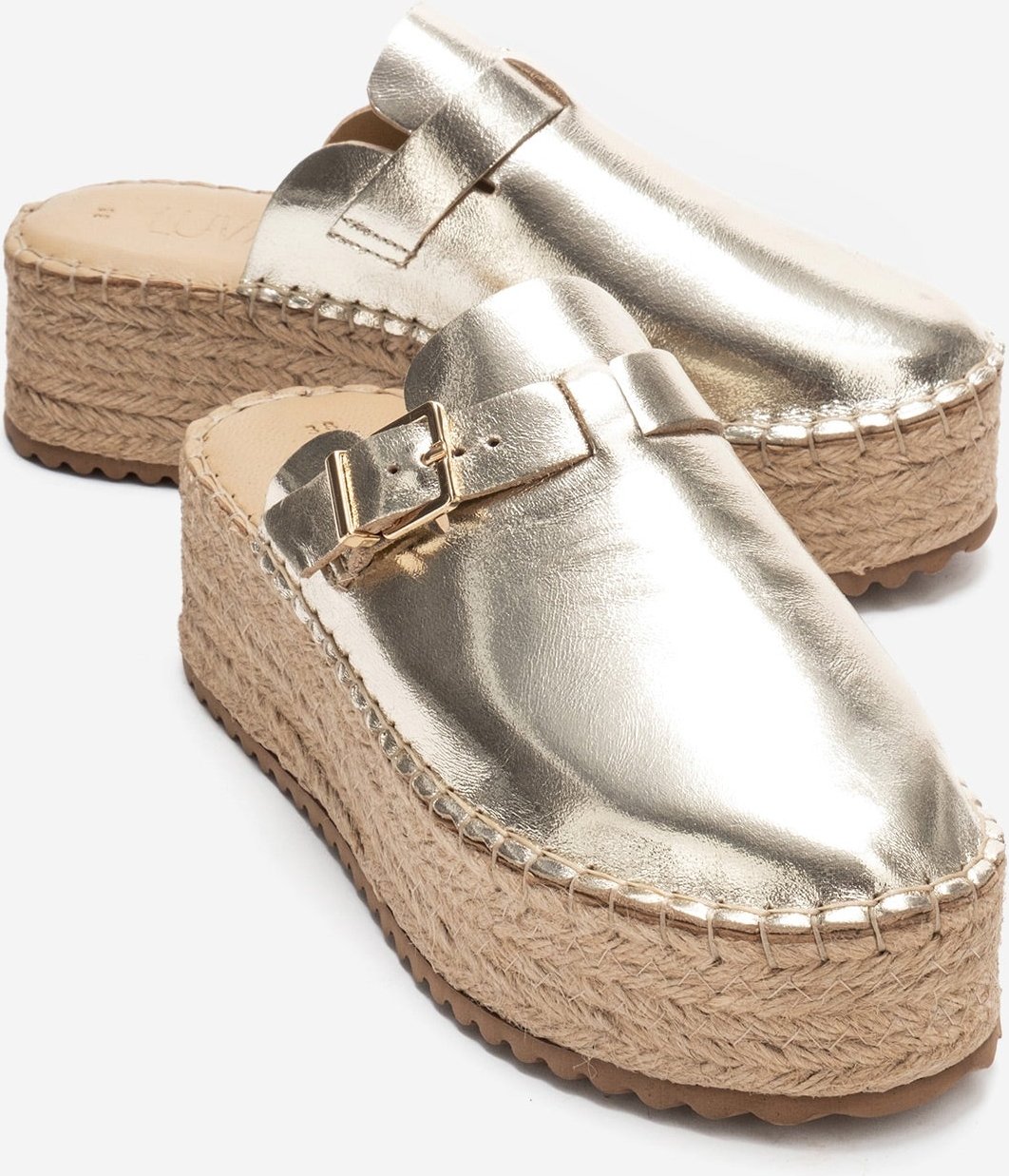 Novas Leder Plateau Espadrille Pantolette (Damen)