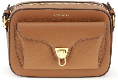 Coccinelle Braune Kalbleder Bos Taurus Schultertasche