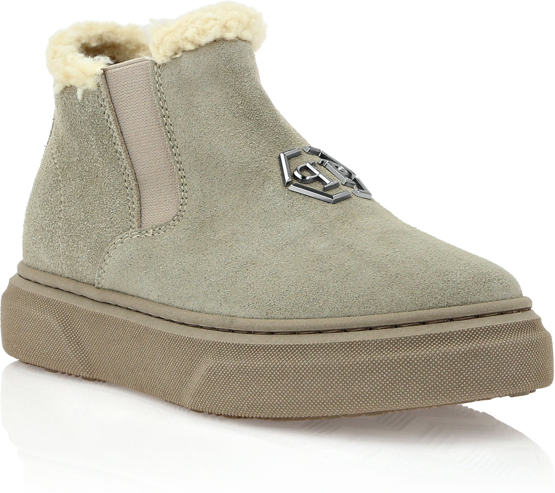 Eco Shearling Suede Anckle Boots