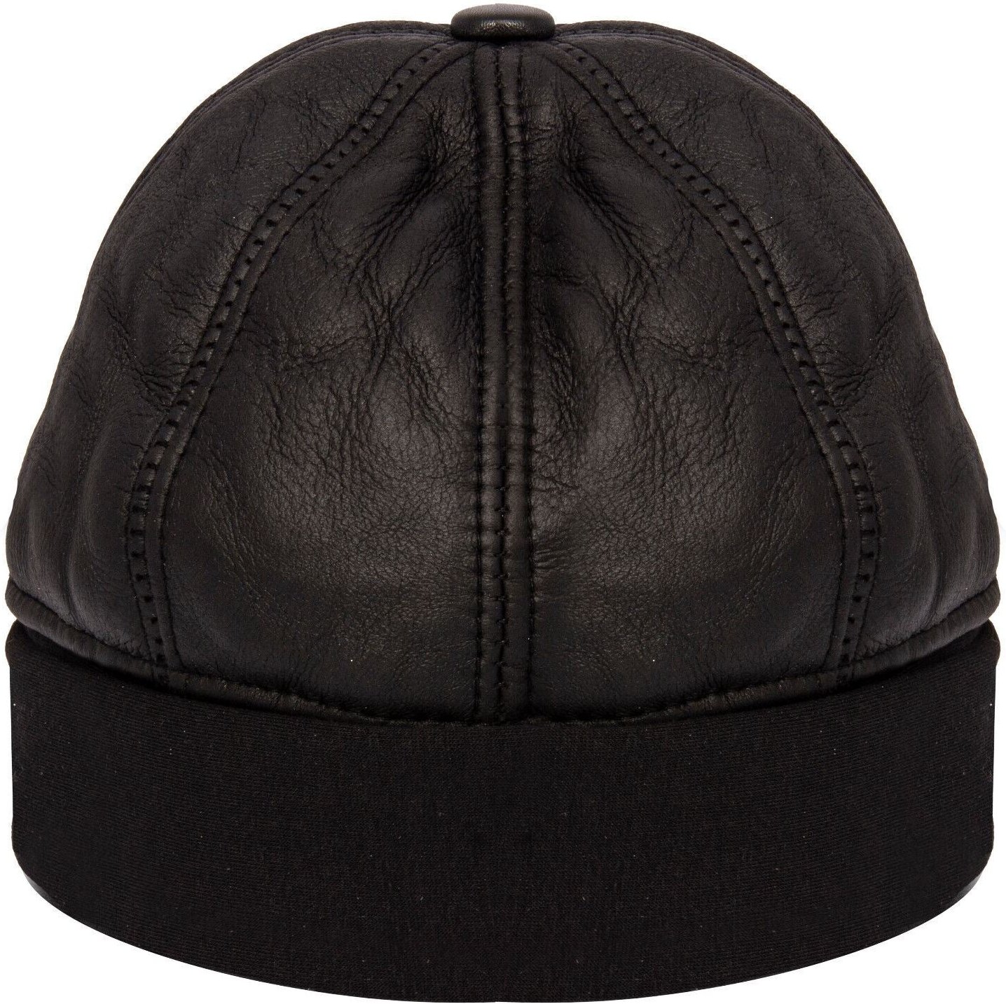 Schwarze Herren-Mütze aus 100 % Schaffell