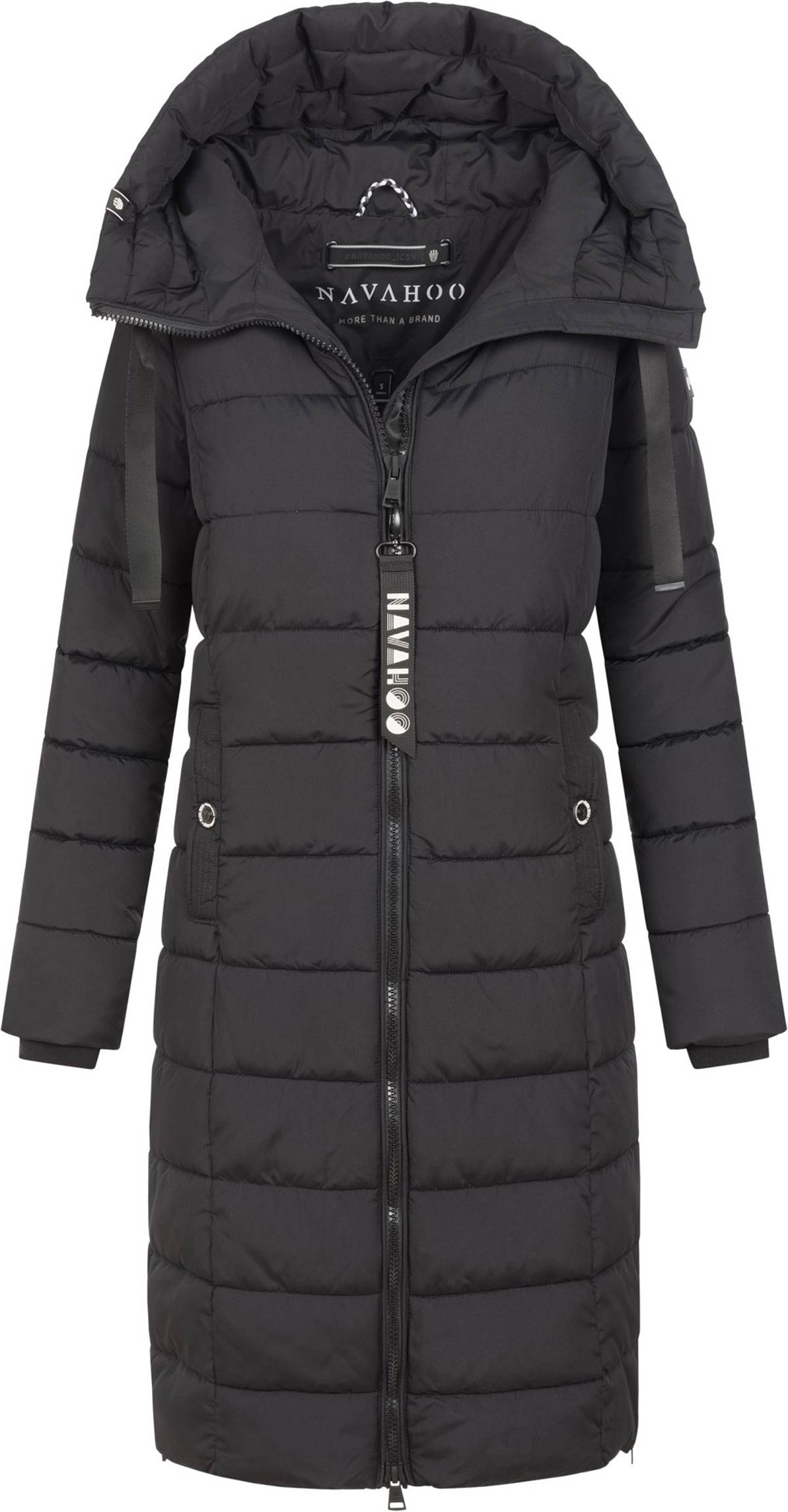 Navahoo Mondmädchen Damen Winter Steppmantel mit Kapuze und Fleecefutter