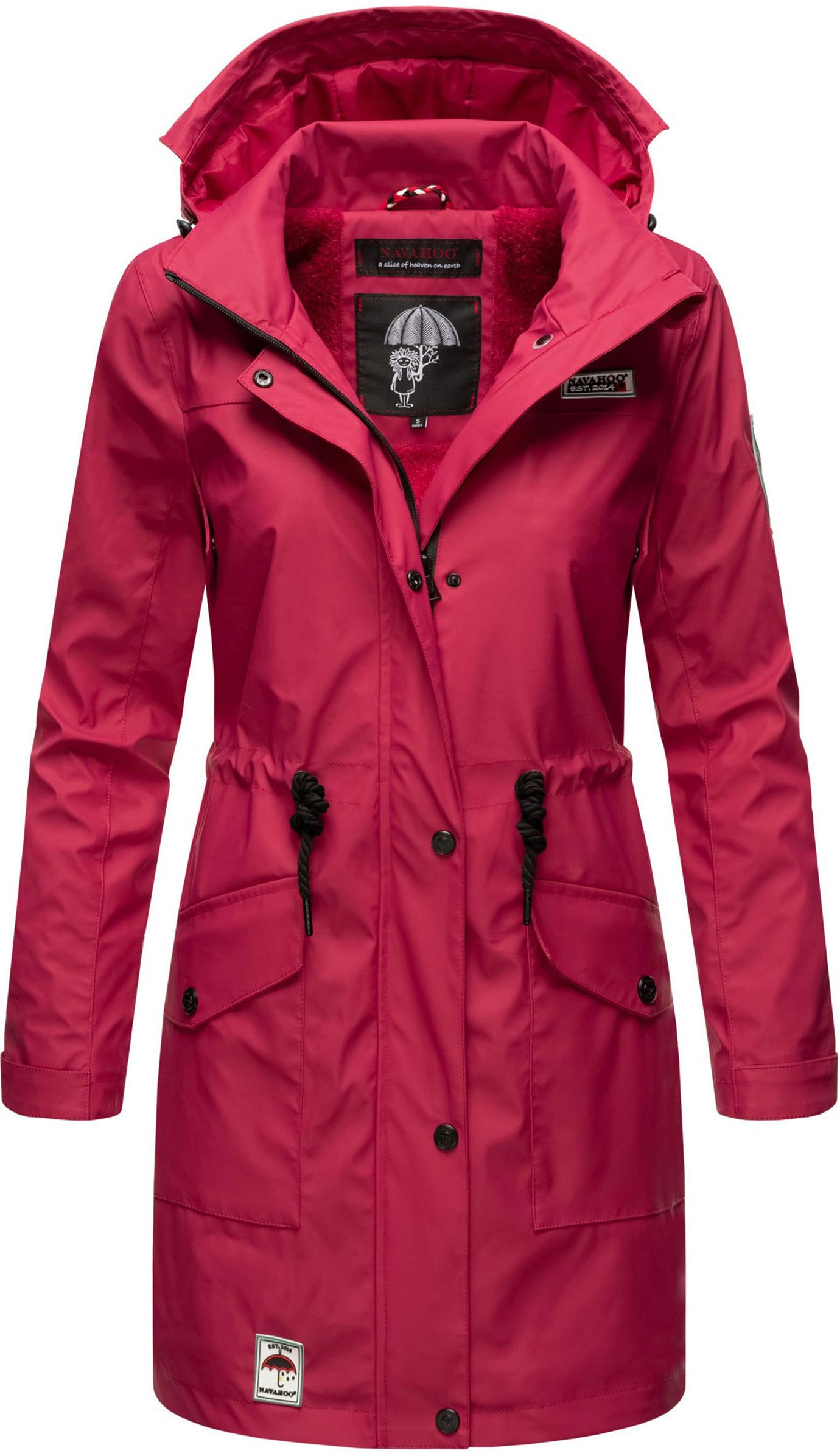 Navahoo Damen Regenmantel Deike – Wasserabweisend mit Abnehmbarer Kapuze