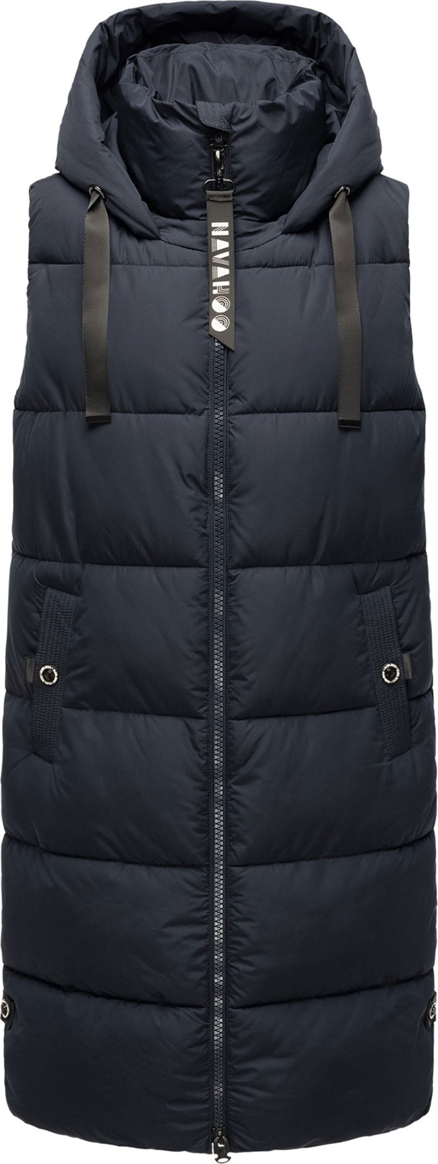 Navahoo Damen Steppweste Schnuffelchen – Lang & Stylisch mit Kapuze