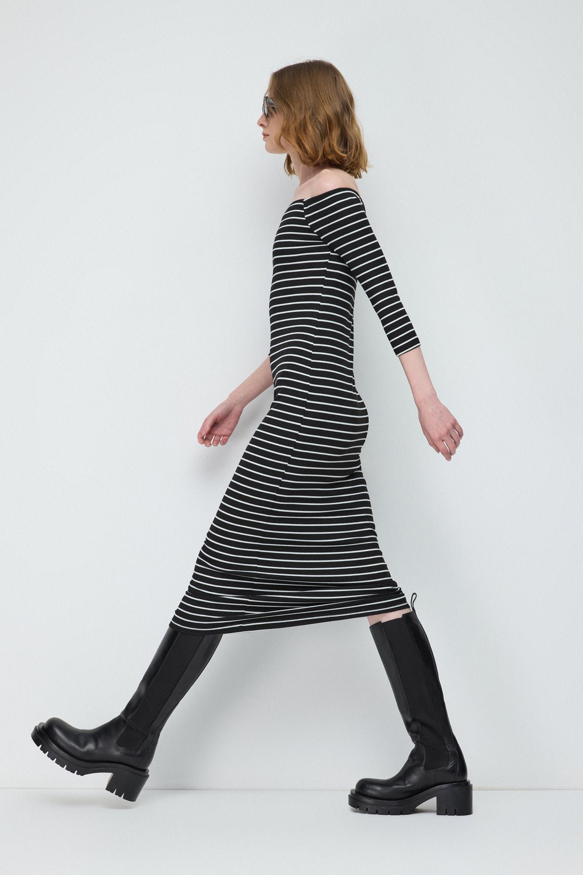 Gestreiftes Bodycon-Kleid aus Stretchstoff