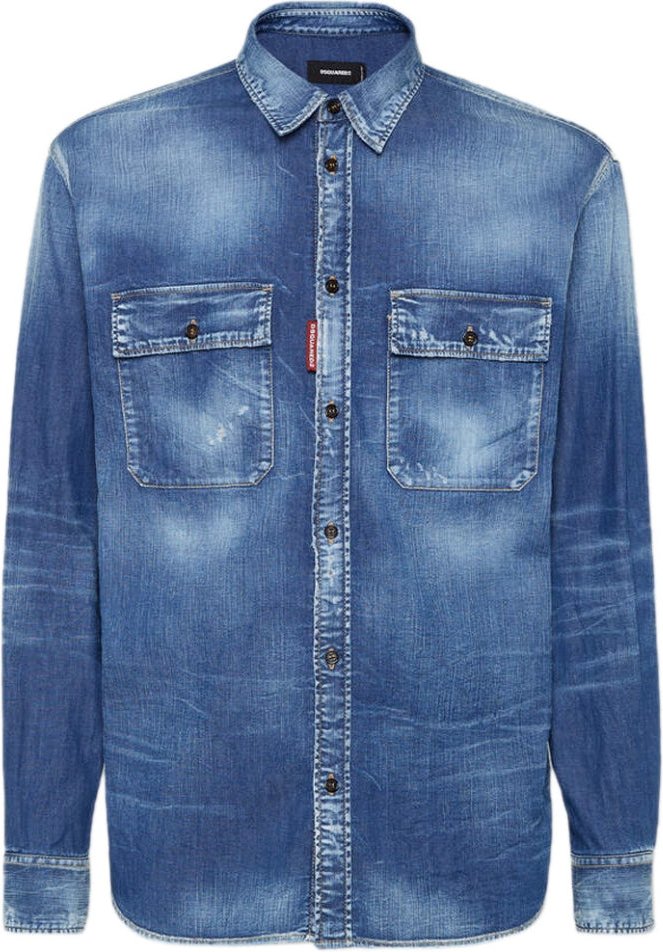 Dsquared2 Relax Dan Worker Pocket Shirt Navy Blue