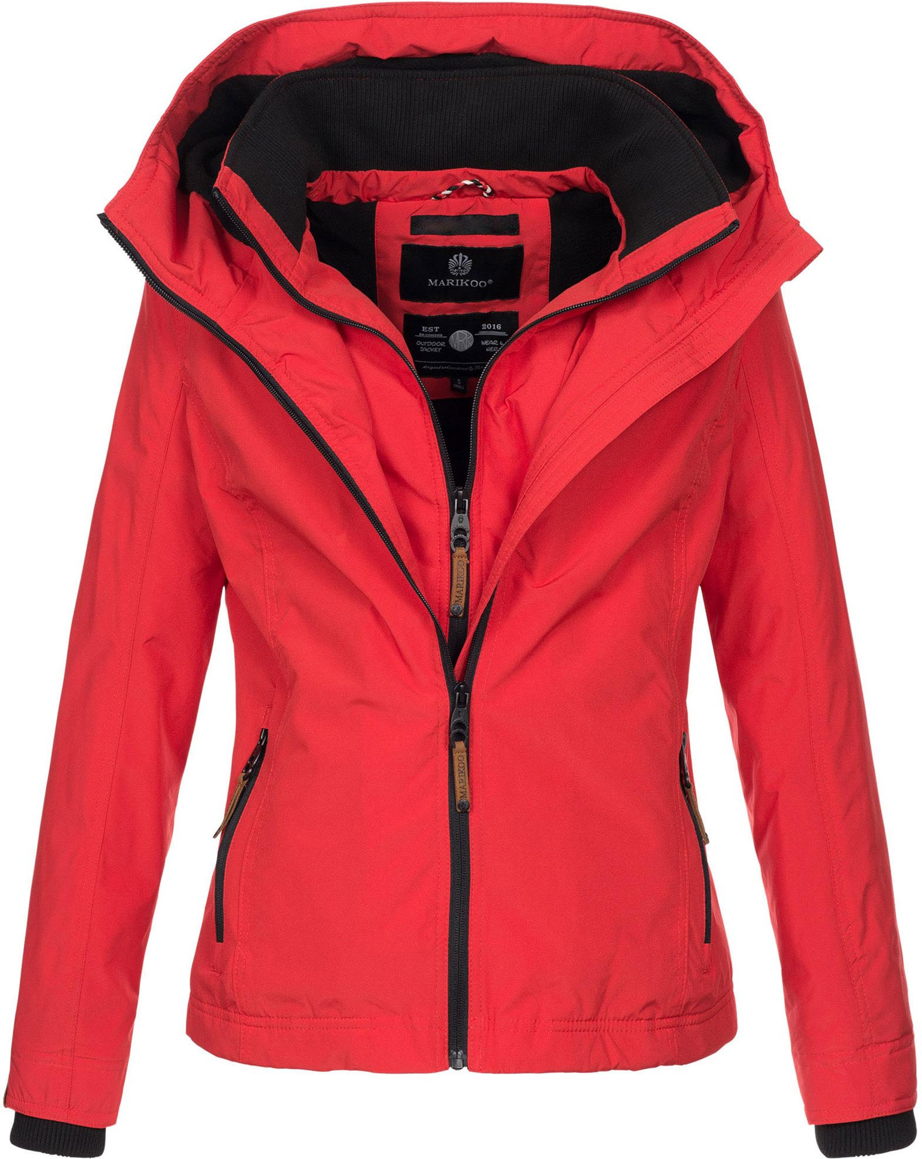 Marikoo Damen Übergangsjacke Erdbeere mit Doppelkragen & Fleece-Innenfutter