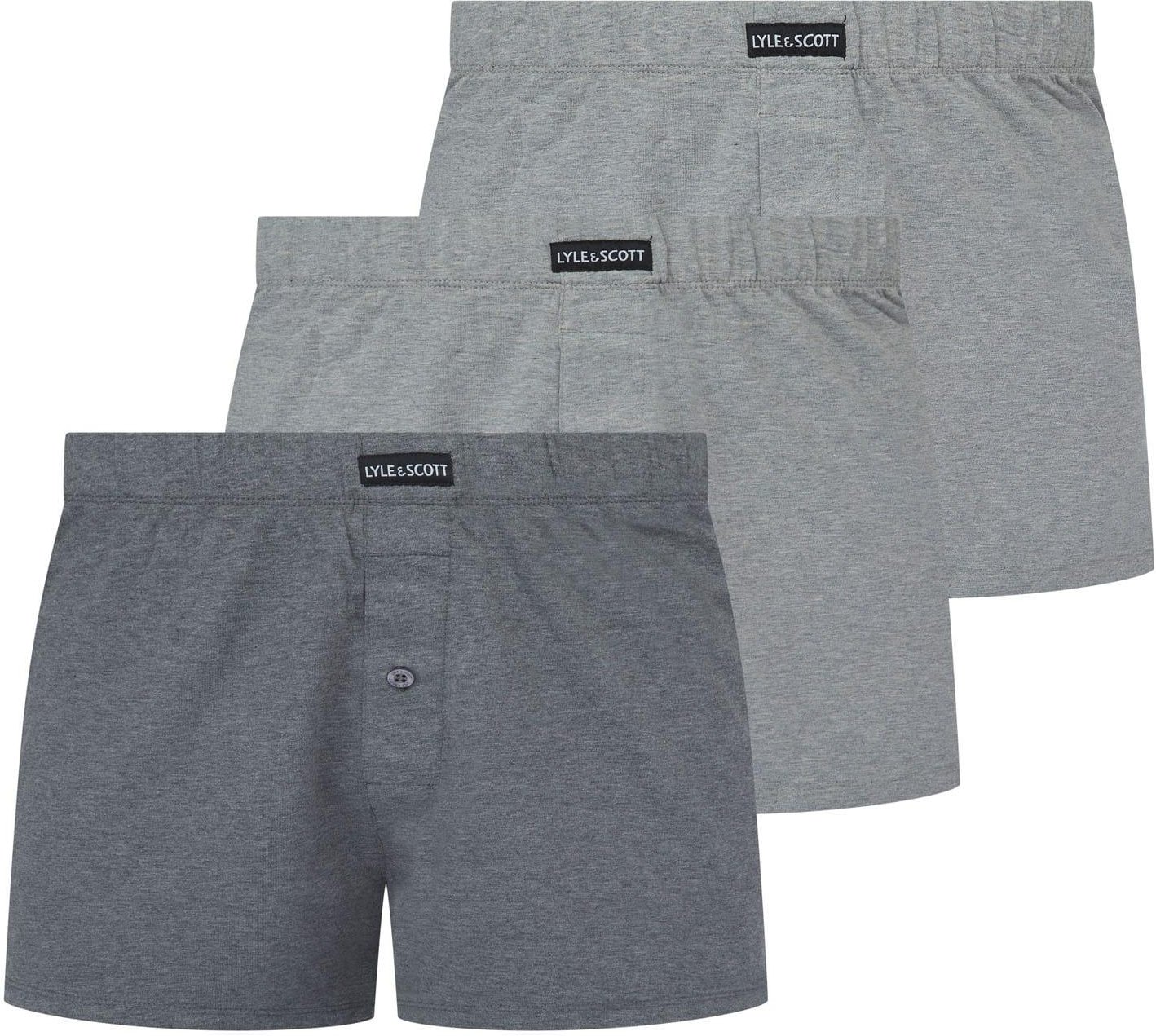 Lyle & Scott - Boxershorts für Herren gewebter Stoff (3er-Pack) (Grau)