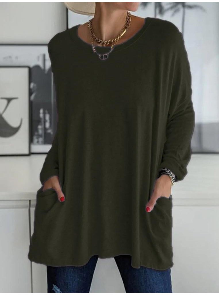 Thumbnail - Damen T-Shirt mit Rundhalsausschnitt und langen Ärmeln in voller Größe