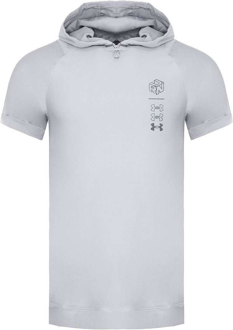 Under Armour Run Anywhere Herren vom weißen T-Shirt mit Kapuze mit Kapuze