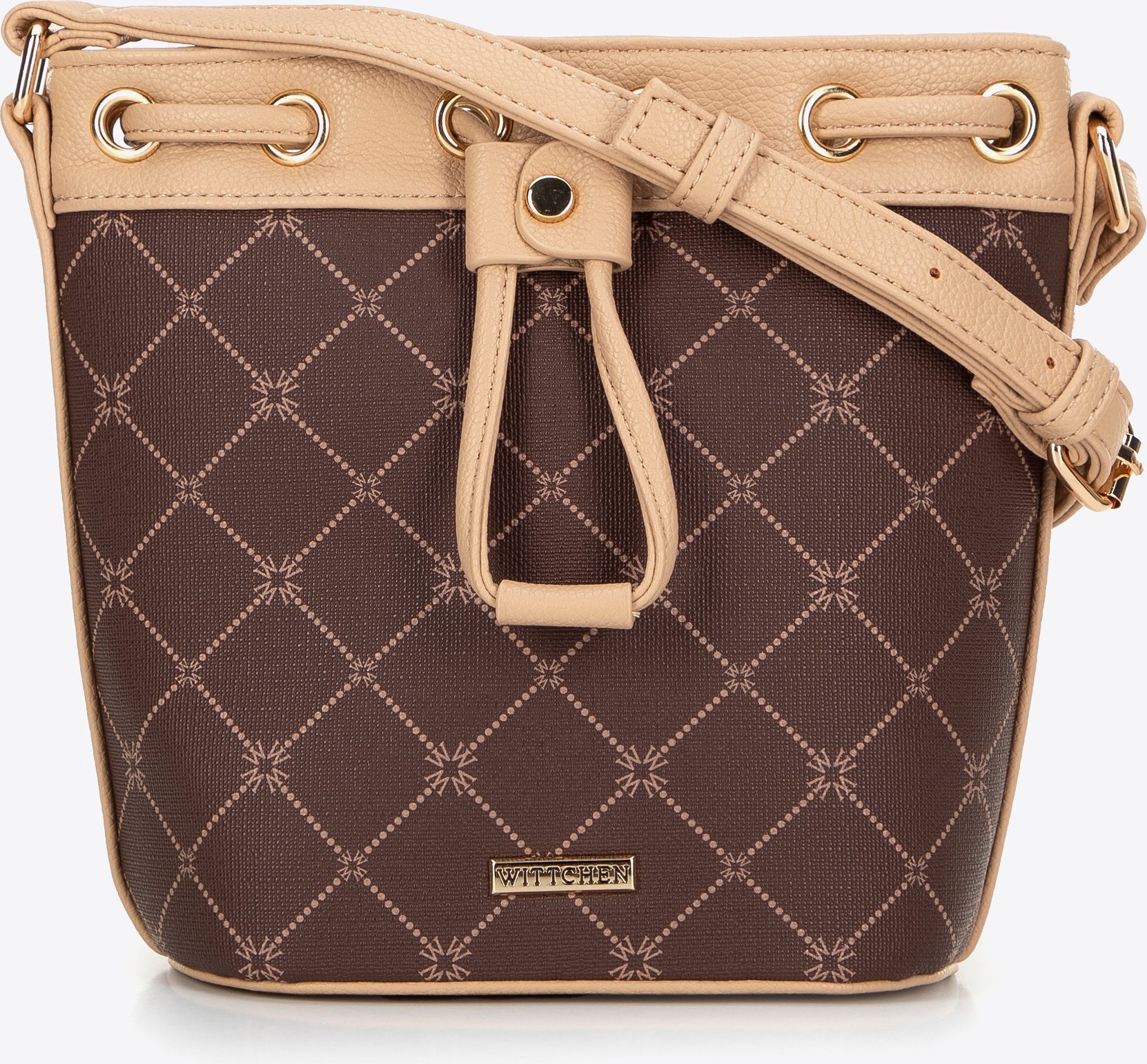 Wittchen Damen-Beuteltasche aus monogrammiertem Öko-Leder, Braun