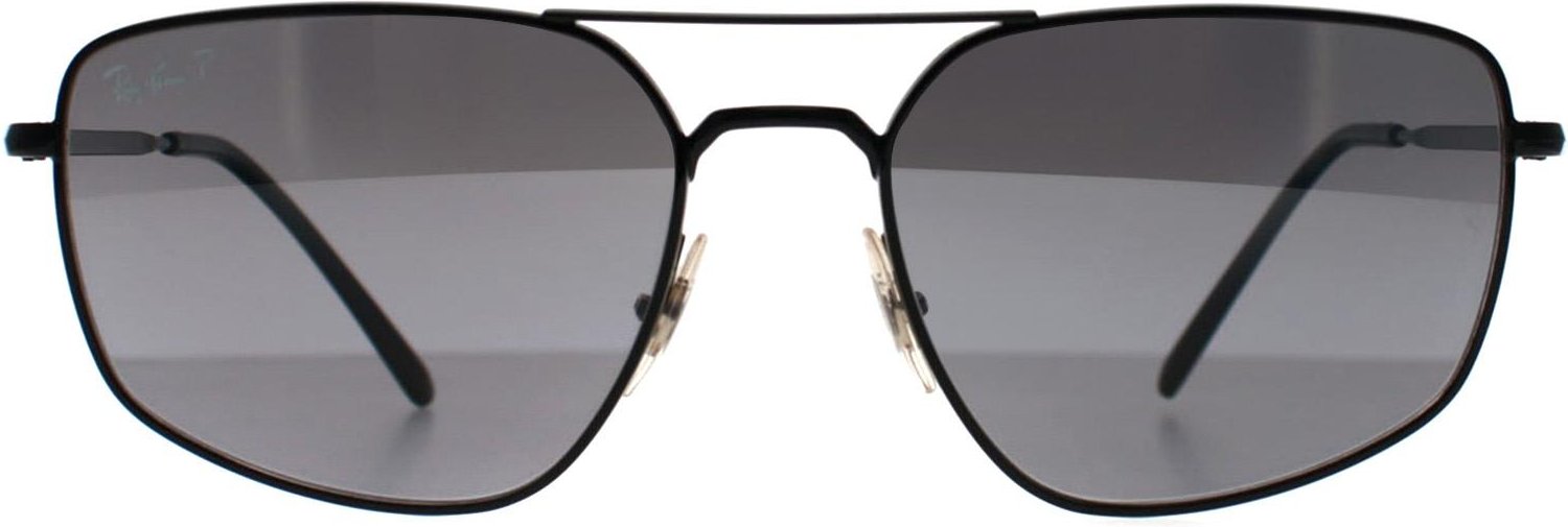 Ray-Ban RB3666 002/K3 poliert schwarz silber polarisierte Sonnenbrille