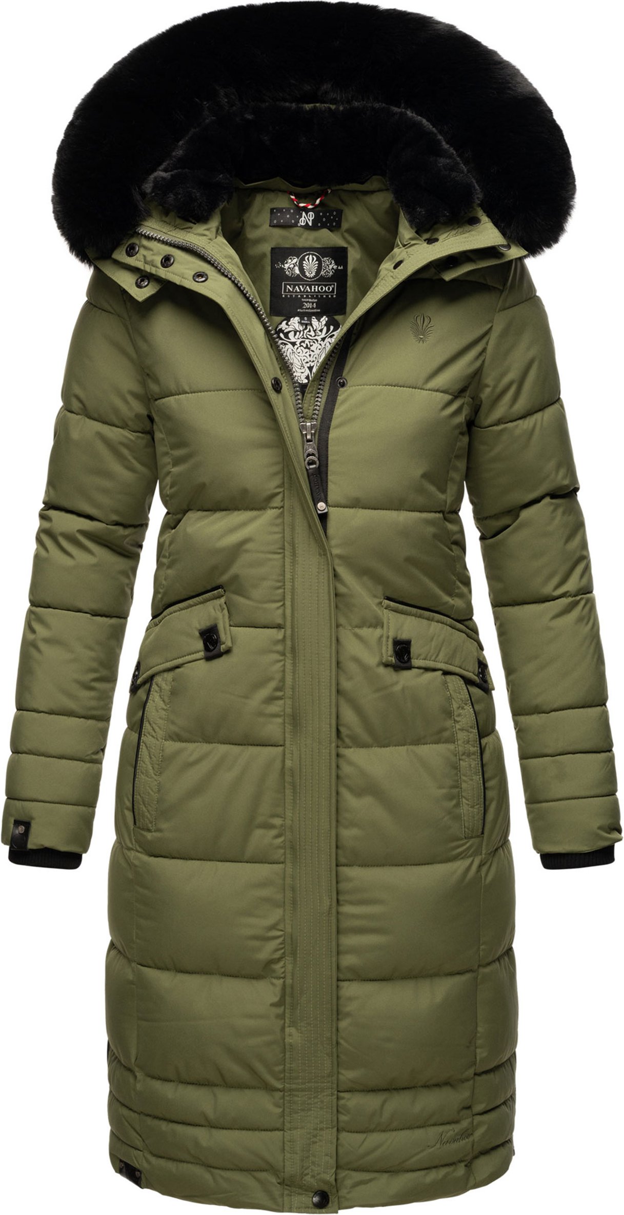 Navahoo Damen Winterjacke Fahmiyaa – Lang, Warm & Funktional mit Kapuze