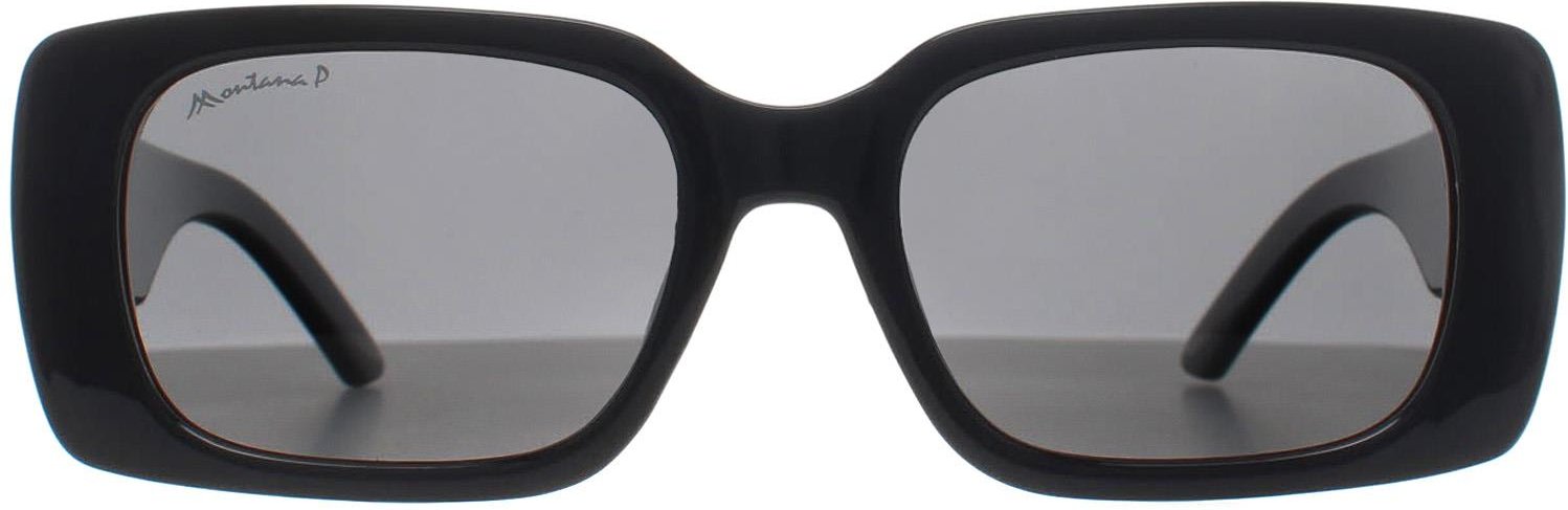Thumbnail - Montana Rectangle Womens Shiny Black Smoke Polarized MP194