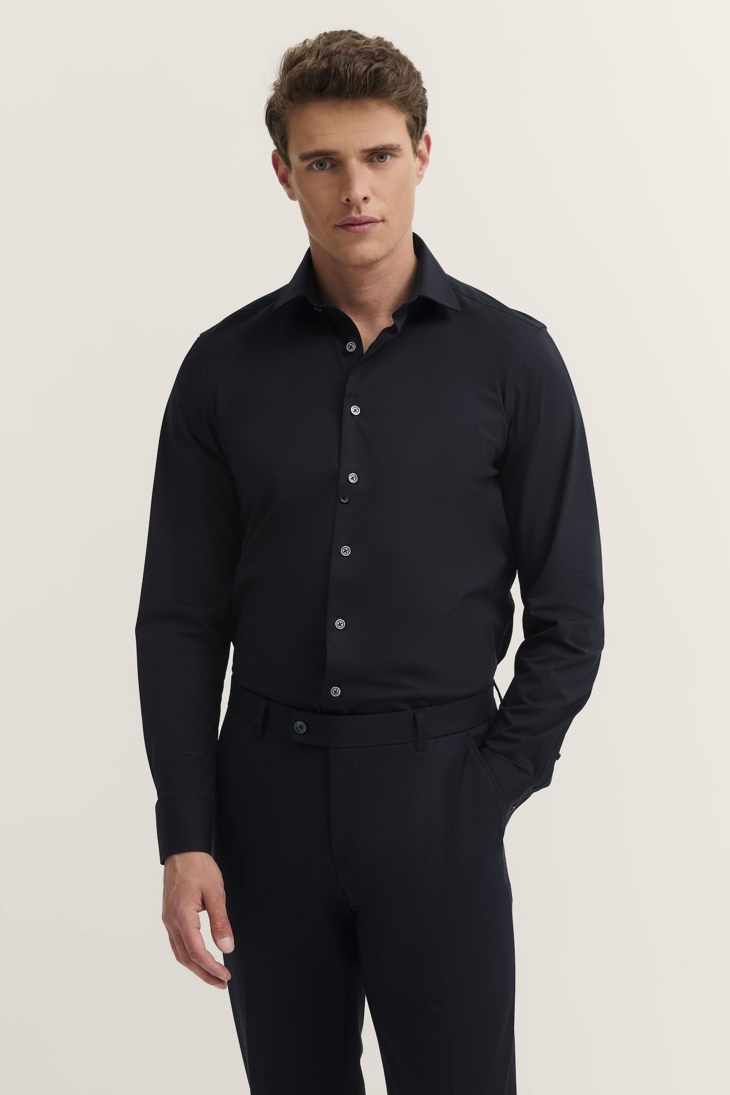 Bugatti Herren Jerseyhemd mit Kentkragen