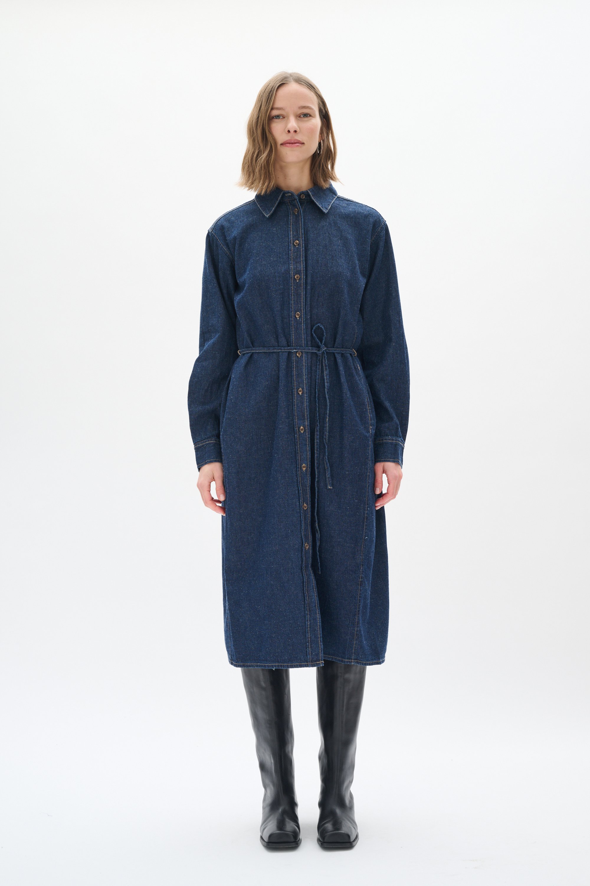 Kleid Lockere Passform Blue denim